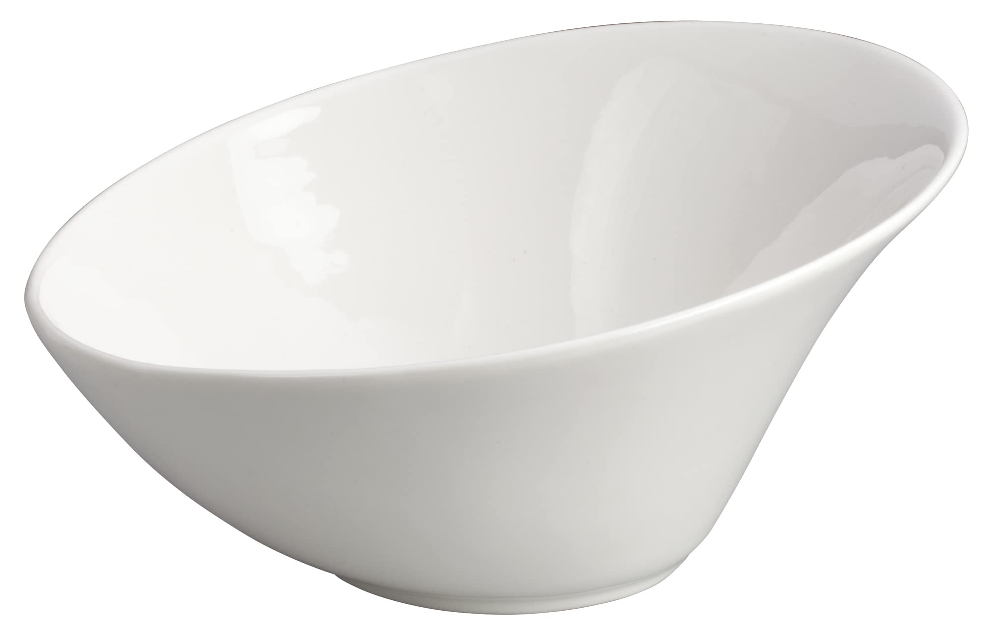 Winco WDP003-202 12-Piece Porcelain Bowl Set - 8.25-Inch White Angled Mini Bowls for Desserts, Salads, Ice Cream & Dips | Perfect for Party Serving, Restaurant Use & Home Entertaining