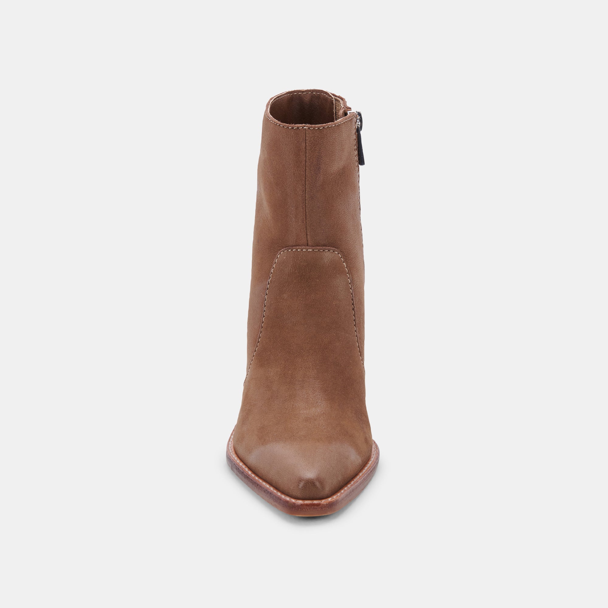VOLLI Women's Brown Nubuck Leather Ankle Boots - Comfortable Casual & Outdoor Booties for Fall/Winter Fashion, Hiking, and Daily Wear