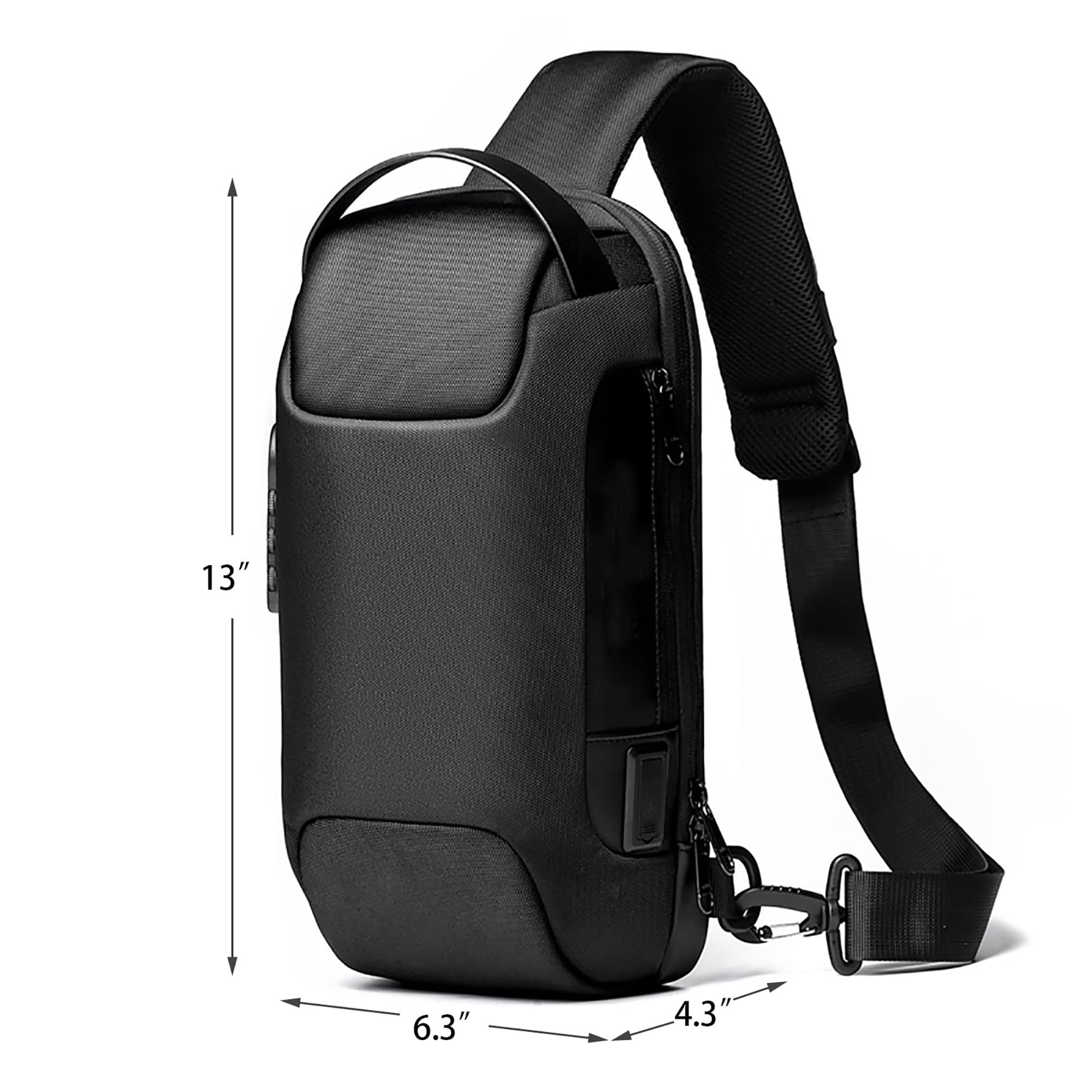 Konelia Anti-Theft Sling Chest Bag - Waterproof Crossbody Shoulder Backpack with USB Charging Port for Travel, Hiking & Daily Commute