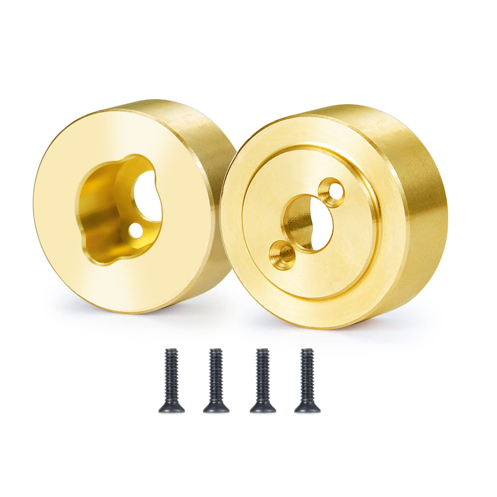 2Pcs Brass Rear Lockout Cup Axle Adapter with Screwdriver for 1/24 RC Crawler SCX24 Upgrades - Heavy Duty Performance Parts for Off-Road Crawling & Trail Adventures