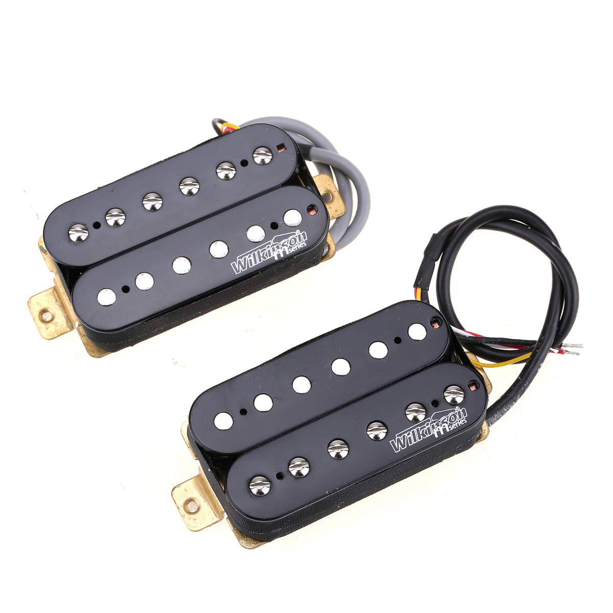 Wilkinson Classic Tone Ceramic Overwound Open Style Humbucker Pickups for Electric Guitar - Full Set Black | High Output Guitar Pickups for Rock, Metal & Blues | Perfect for Les Paul, SG & Hollow Body Guitars