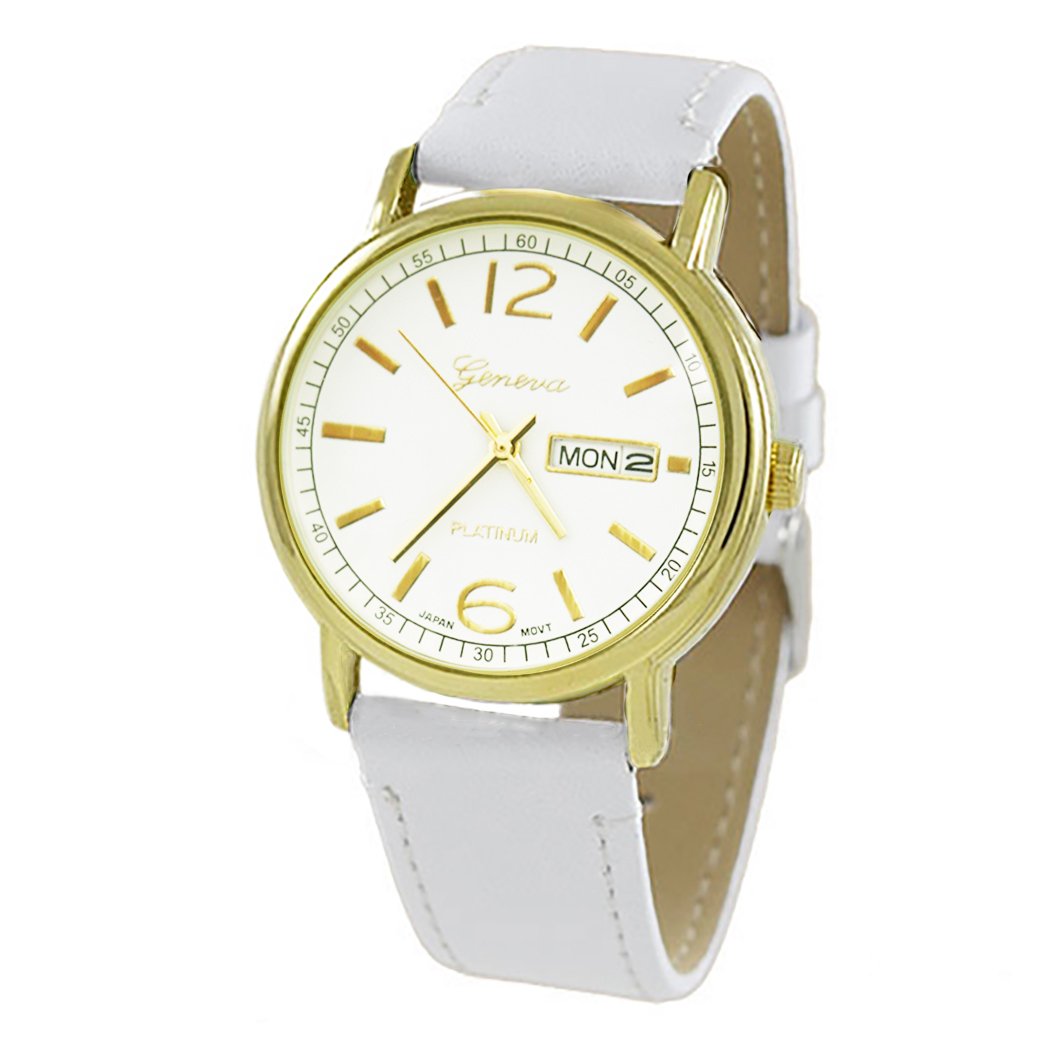 Rosemarie Collections Women's Geneva Fashion Watch with Genuine Leather Band - Stylish Analog Wristwatch for Office, Party & Everyday Wear