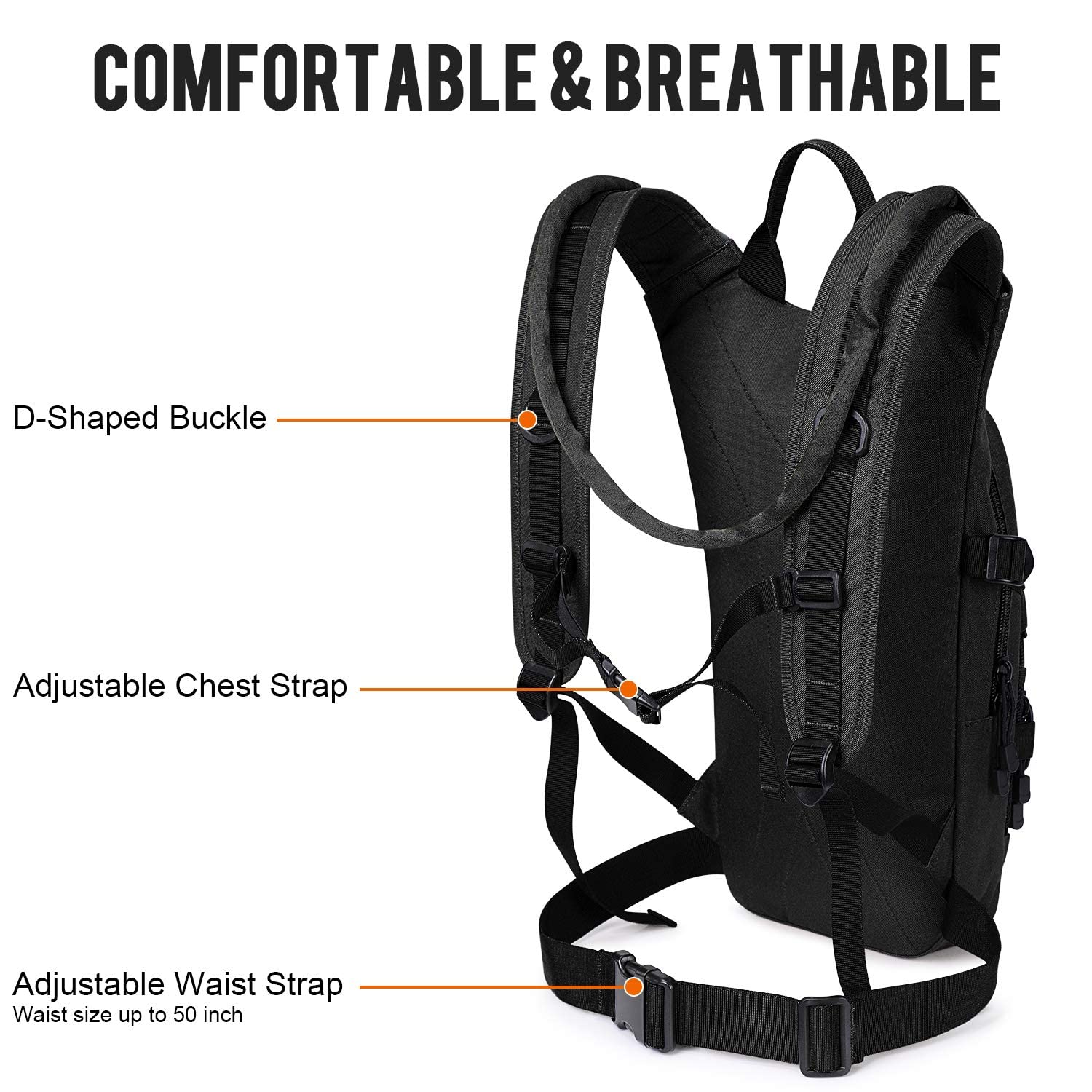 G4Free Lightweight Sling Bag with Hydration Pack - Adjustable Shoulder Backpack for Hiking, Running & Travel - Water-Resistant Crossbody Bag for Outdoor Adventures