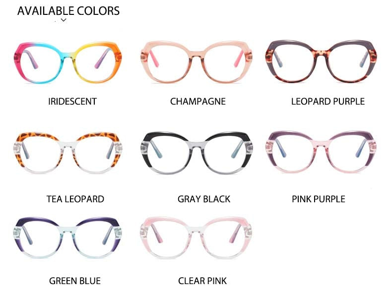 CCspace Women's Full Rim Irregular Square TR90 Titanium Eyeglasses Frame 54716 - Lightweight & Durable Glasses for Work, Reading & Fashion