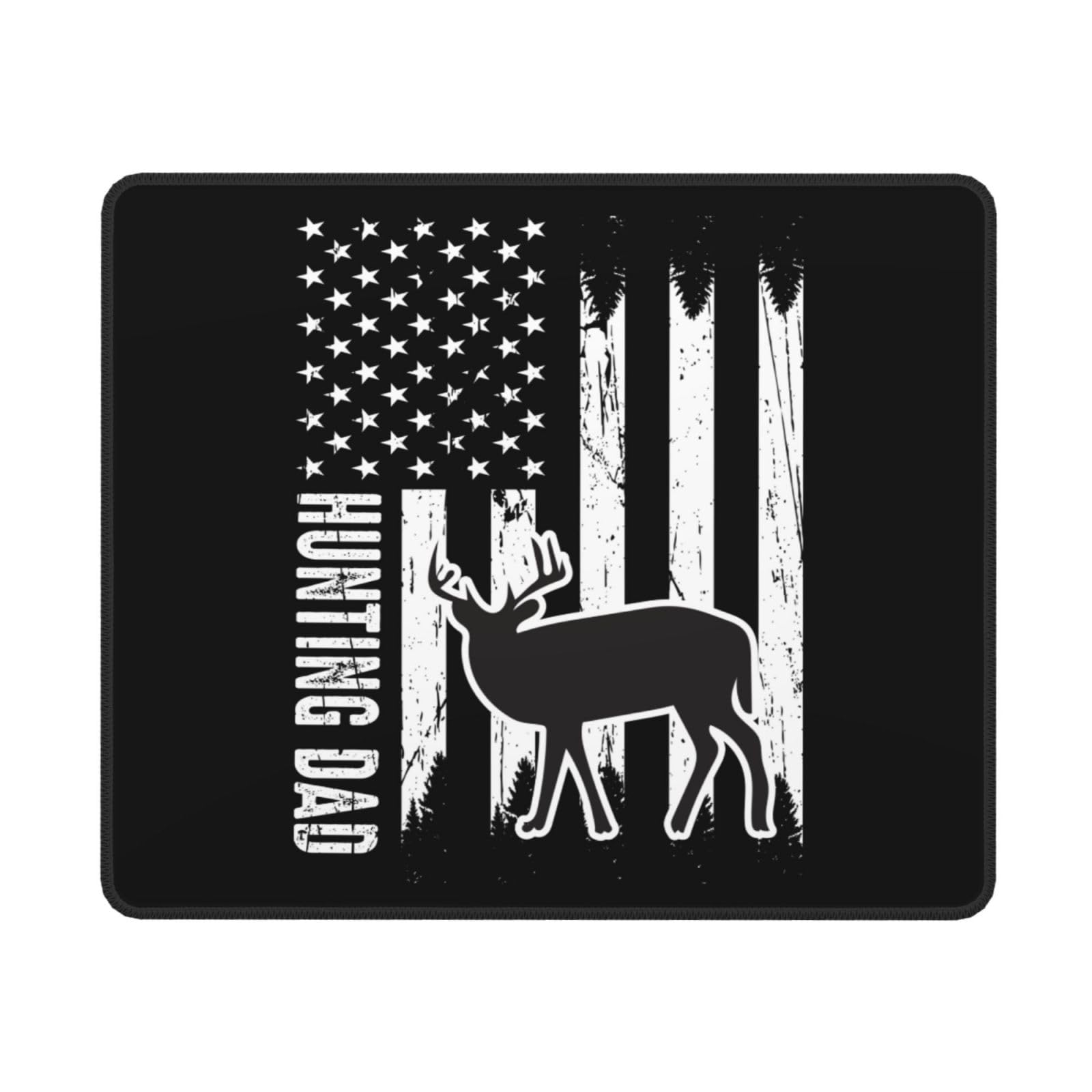 SIYTUAU USA Flag Hunting Dad Mouse Pad - Waterproof, Non-Slip Rubber Gaming Mousepad (10x12 inch) for Office, Laptop & PC - Perfect for Patriotic Gifts, Gaming Setup & Workstation Accessories