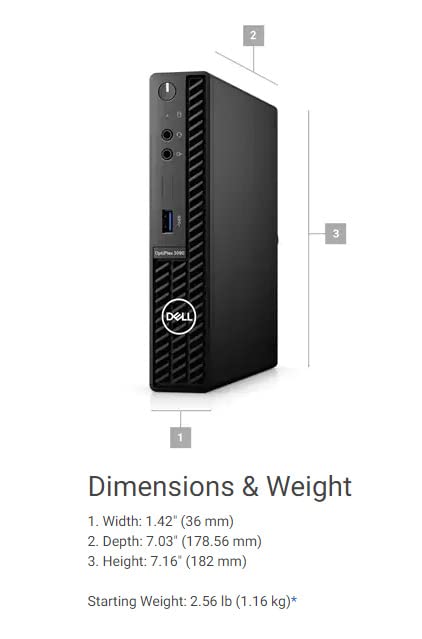 DELL 2022 Optiplex 3090 Micro Business Desktop PC - Intel Core i5-10500T Processor, 32GB DDR4 RAM, 1TB PCIe SSD, WiFi 6, Bluetooth, Windows 11 Pro - Compact Office Computer for Small Business, Home Office & Remote Work