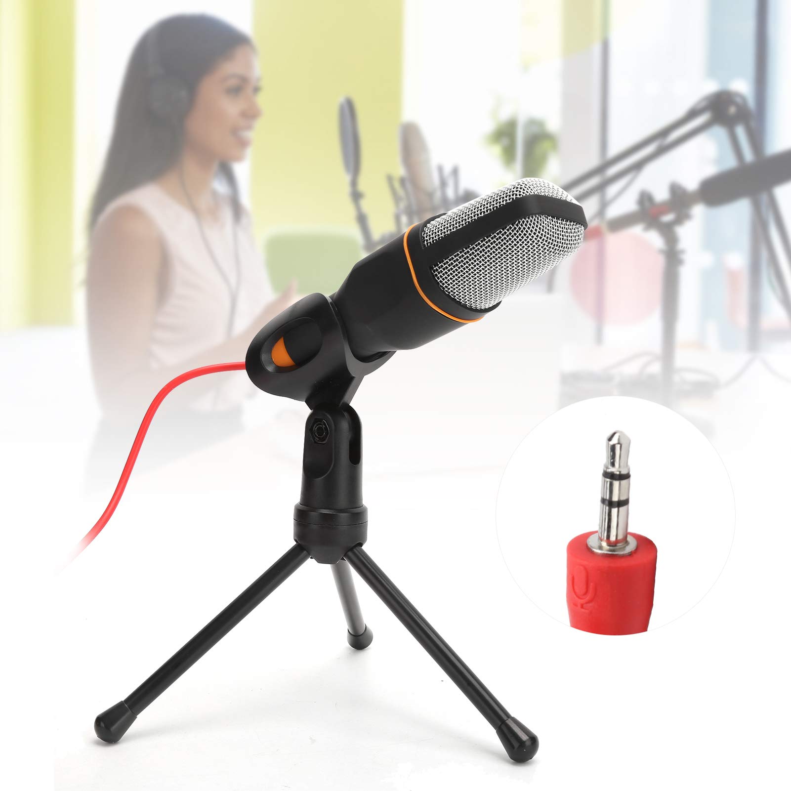 Professional USB Condenser Gaming Microphone with Foldable Tripod Stand - Noise Cancelling PC/Laptop Mic for Streaming, Online Meetings, Podcasting & Voice Chats (Black) | Perfect for Gamers, Streamers & Remote Workers