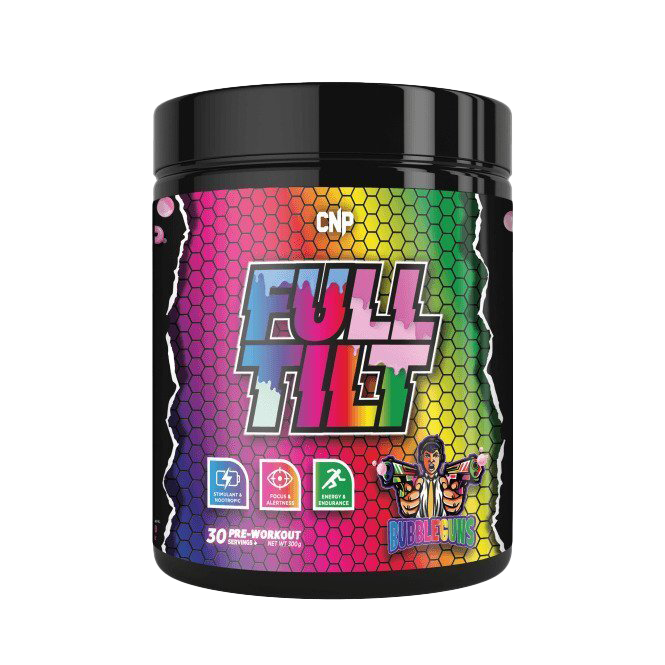 CNP Full Tilt Pre Workout Powder - Bubblegum Flavor 300g | Energy Booster for Gym, Fitness & Bodybuilding | Pre-Workout Supplement for Men & Women
