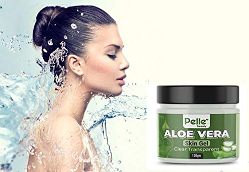 Pelle Beauty Aloe Vera Face Gel - 100% Natural Hydrating Moisturizer for Dry & Sensitive Skin (100g) | Perfect for Daily Skincare Routine, Sunburn Relief & After-Sun Care