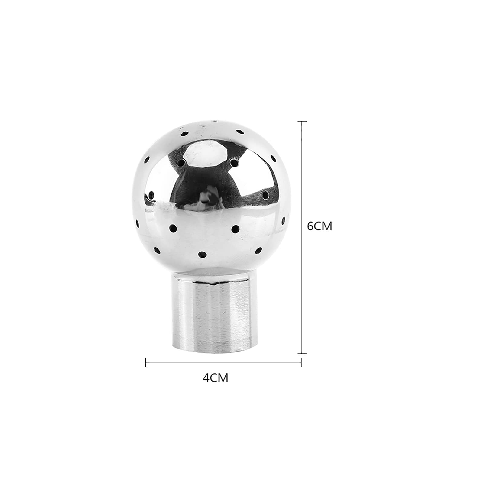 Stainless Steel Fixed Spray Ball Tank Cleaning Head - 2.36 x 1.57 Inches, 1/2