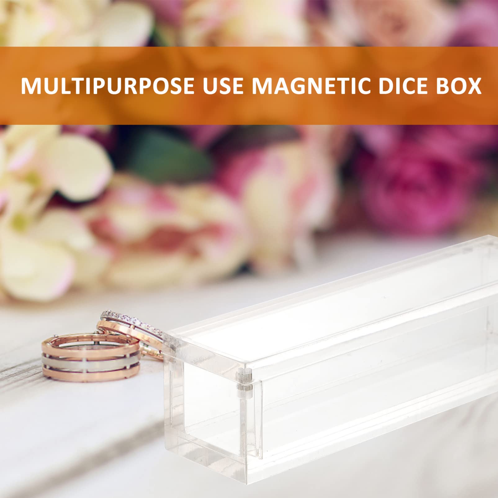 Jojofuny Clear Acrylic Dice Storage Box - Transparent Dice Holder & Display Case with Dice Tray - Perfect for D&D, MTG, Board Games and Collectible Dice Organization