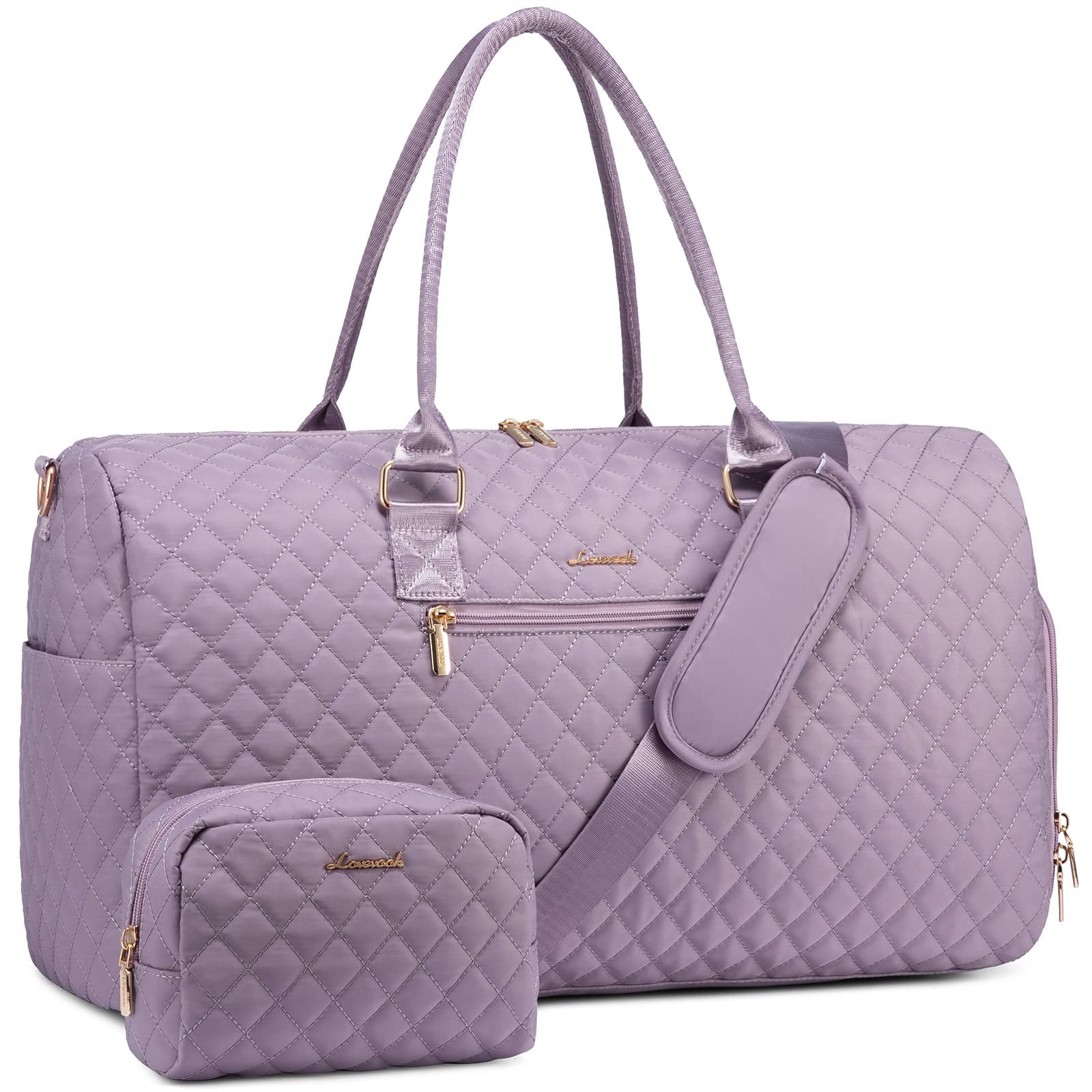 LOVEVOOK Women's Travel Duffle Bag - Waterproof Weekender Overnight Bag with Shoe Compartment & Wet Pocket - Perfect for Gym, Hospital Delivery, Weekend Getaways & Airplane Carry-On