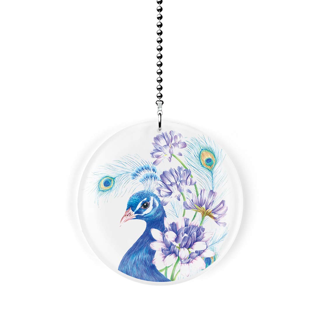 Proud Peacock Decorative Fan & Light Pull Chain - Vintage Style Ceiling Fan Pull Switch for Home, Bedroom, Kitchen, and Porch Decor