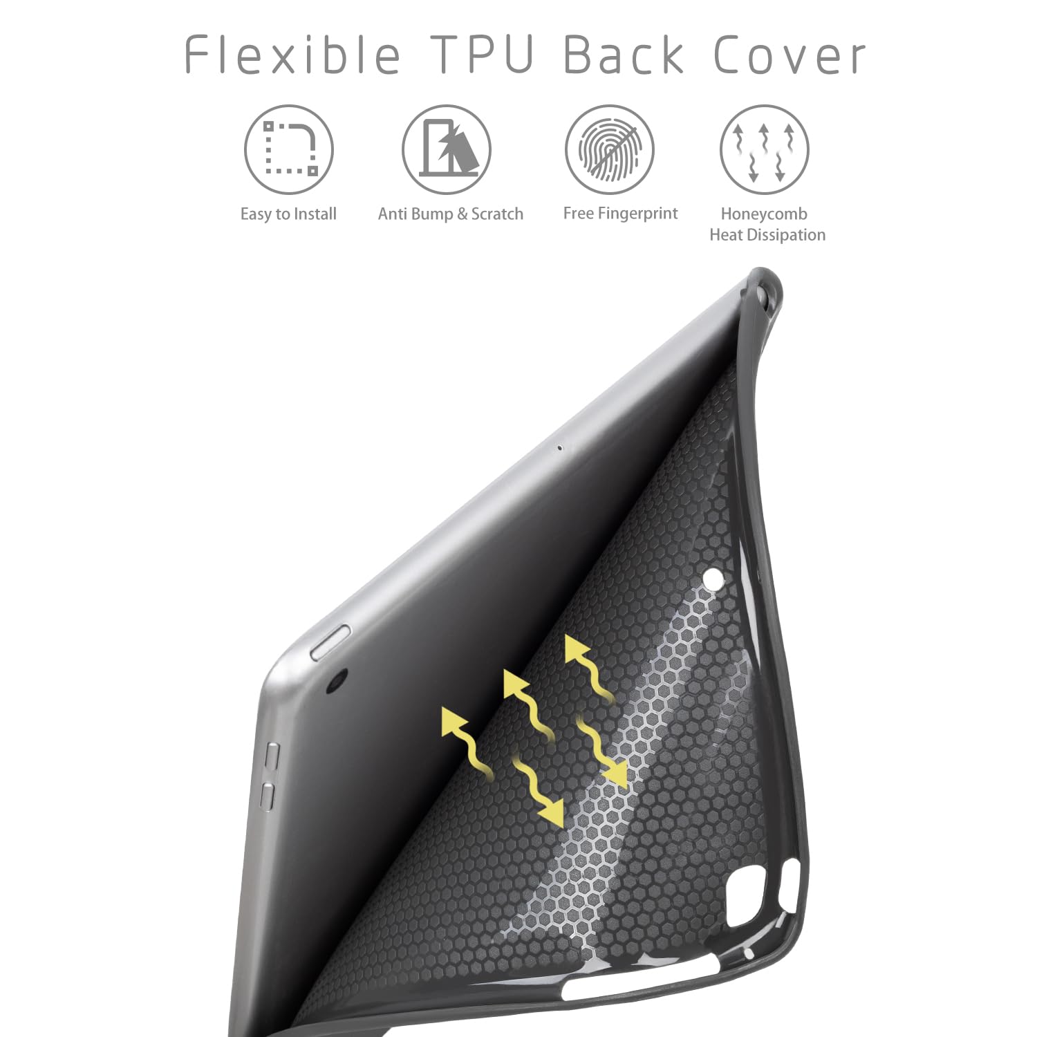 iPad 6th/5th Generation Case & iPad Air 2/Air 1 Case - Slim Hard Back Cover with Auto Wake/Sleep | 9.7 Inch Protective Case for Kids & Girls | Multi-Angle Viewing Stand | Butterfly Design - Perfect for School, Travel & Home Use