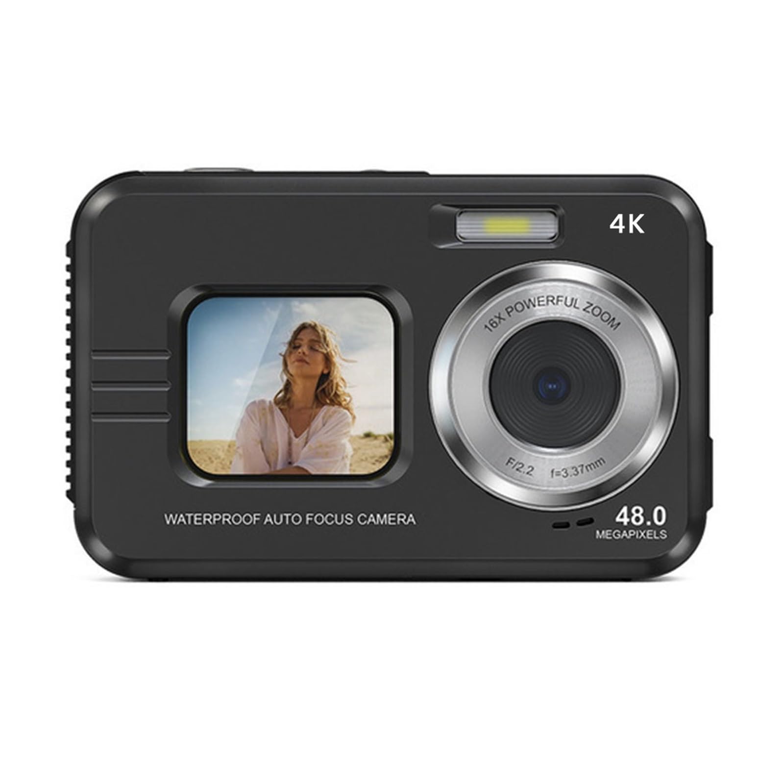 MZZYG Action Camera with Dual Screens, Waterproof 4K HD Sports Camera, Anti-Shake Driving & Riding Recorder (Black) - Perfect for Outdoor Adventures, Vlogging, and Extreme Sports