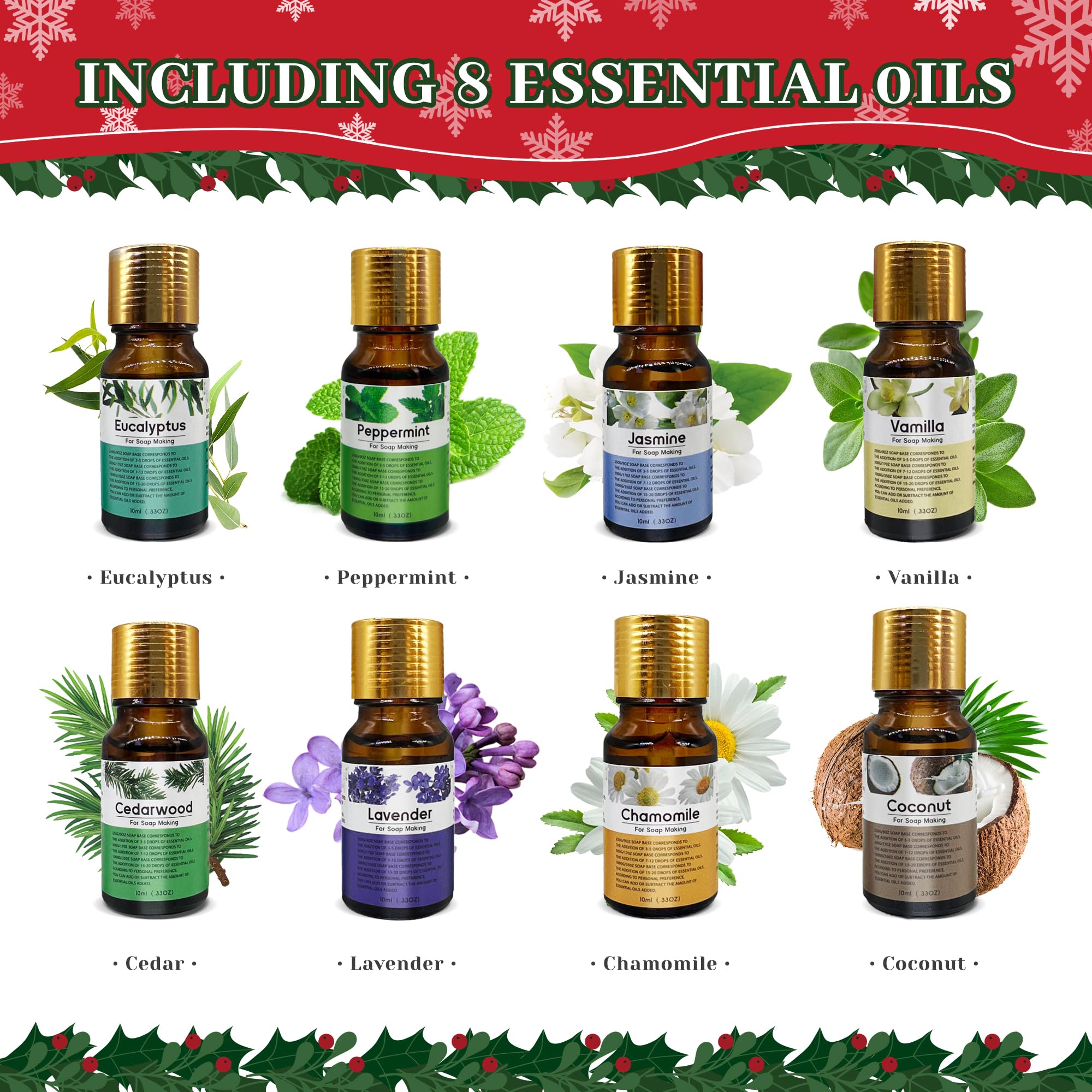Premium Christmas Soap Making Kit for Adults - DIY Soap Crafting Set with Melter, Base, Fragrance Oils, Dyes & Molds - Perfect Holiday Gift for Beginners - Great for Christmas Gifts, Birthday Presents & Creative Home Activities