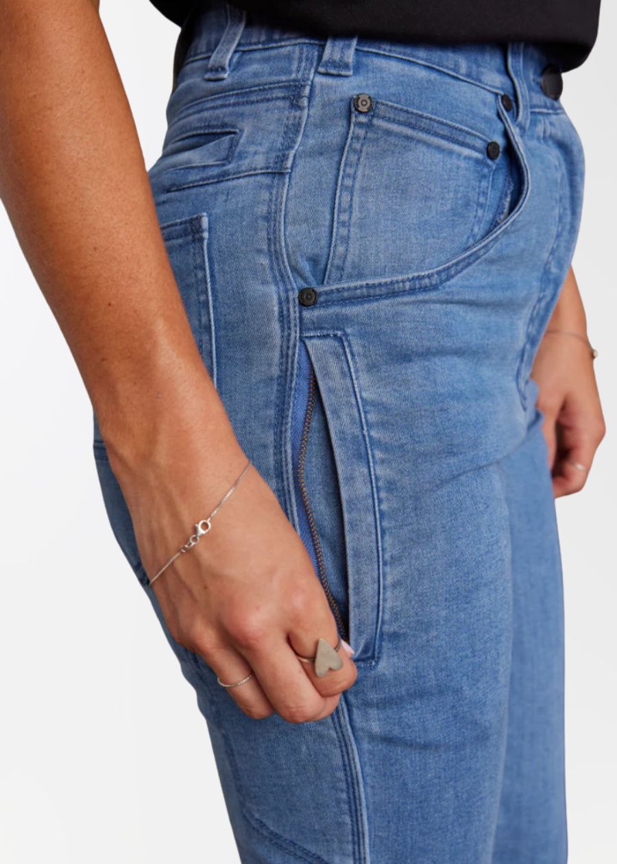 Women's Stretch Denim Jeans - Comfortable Tech Fabric for Everyday Wear | Perfect for Work, Travel & Casual Outings