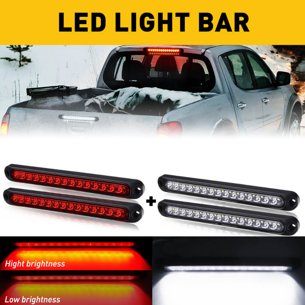 10 Inch 15 LED Brake Light Bar - Stop Turn Tail Lights Assembly for Trucks, Trailers, RVs (10-30V) - Waterproof & Durable for Off-Road, Towing & Night Driving