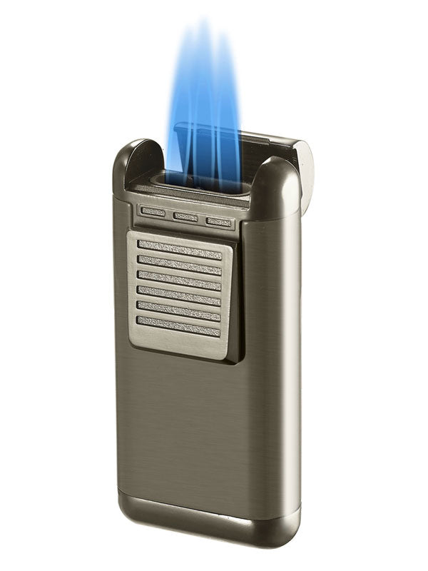 Visol Antero Triple Torch Cigar Lighter - Windproof Butane Lighter with Adjustable Flame (Gunmetal) - Perfect for Cigars, Cigarettes, and Outdoor Use