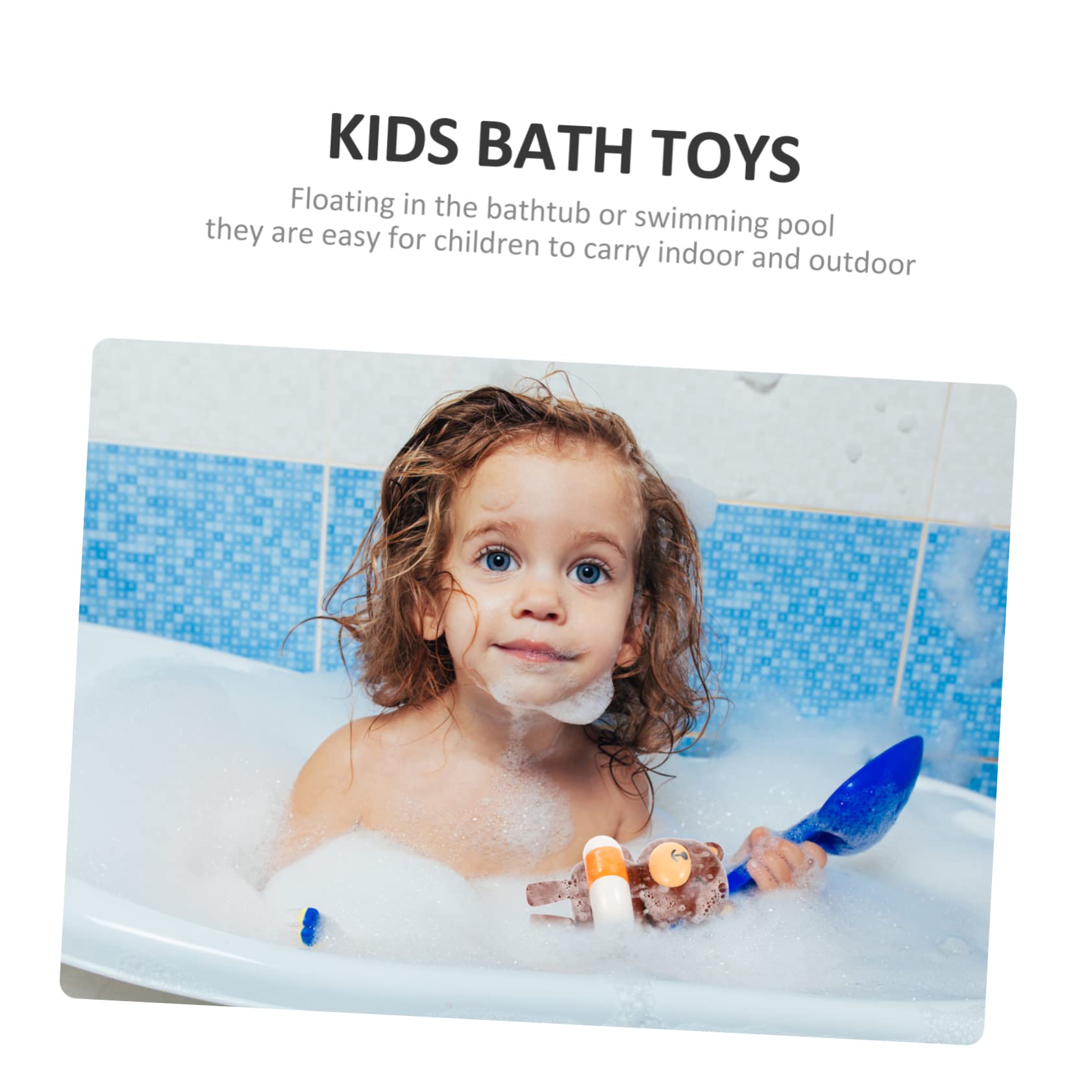HEMOTON 5-Piece Ocean Animal Bath Toys Set - Plastic Bathtub Playthings for Toddlers & Kids | Fun Bath Time Learning Toys for Baby Shower Gifts & Pool Party Favors