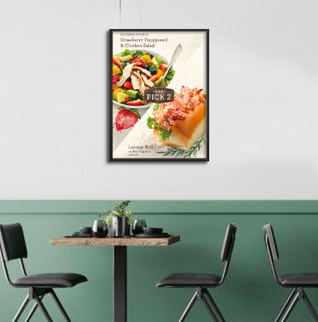 12x36 Beveled Poster Frame - Top Load or Side Load Sign Holder for Wall Displays, Artwork, and Business Signage
