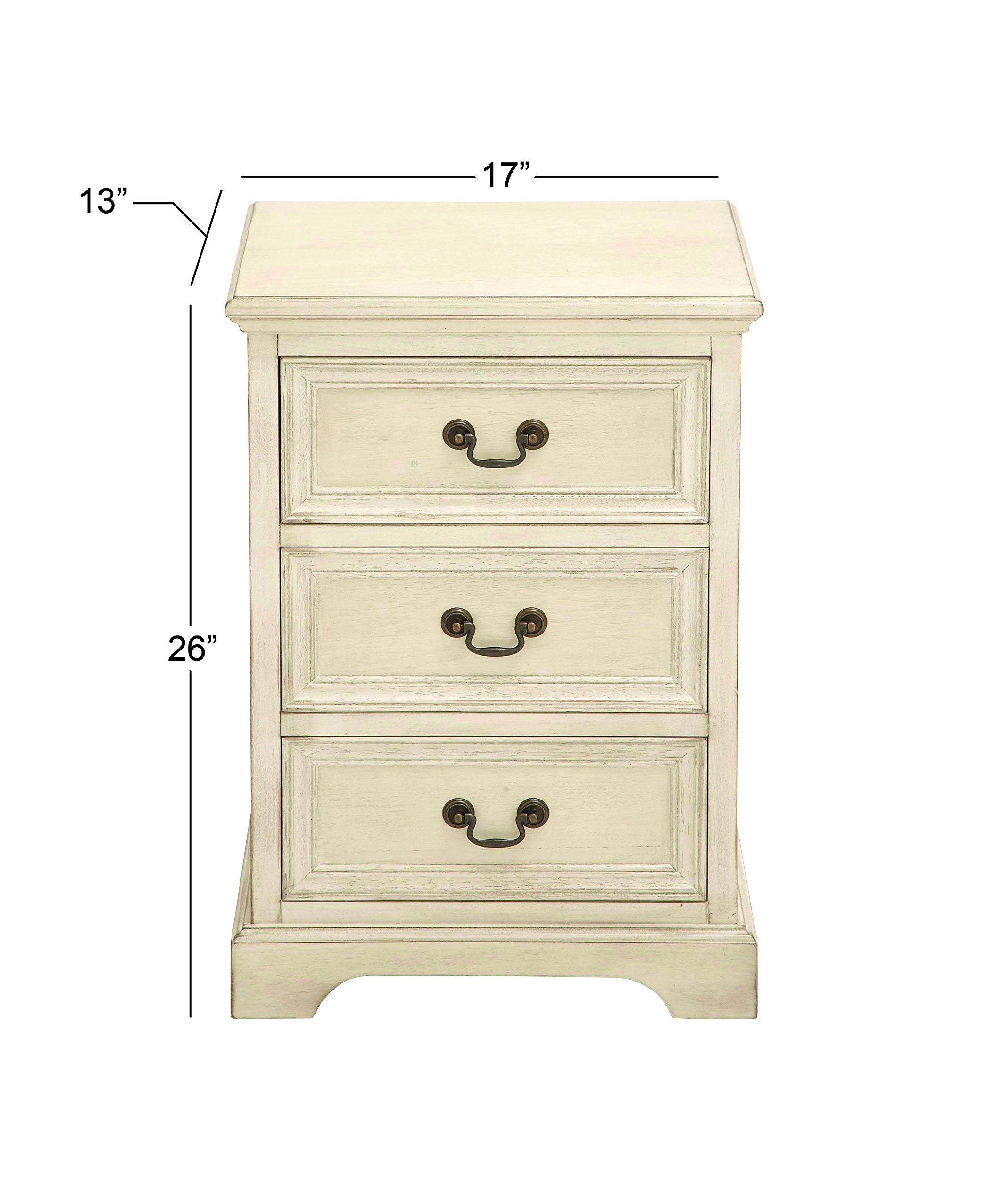 Deco 79 Wooden 3-Drawer Storage Cabinet - Cream Accent Cabinet 17