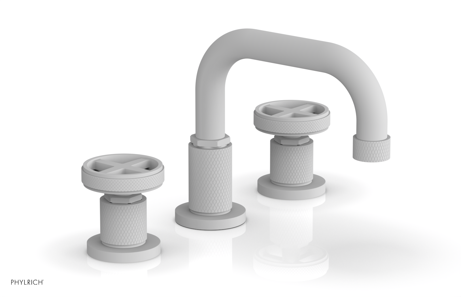 DUSTRIE Widespread Bathroom Faucet with Cross Handle - Knurled Design 371-03 for Modern Vanity Sink Installation