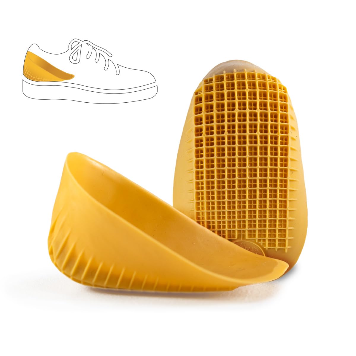 Tuli's Classic Heel Cups for Heel Pain Relief - Plantar Fasciitis Support Inserts, Yellow (Regular Size, Under 175lbs) - Comfortable Foot Cushions for Running, Walking & Standing All Day