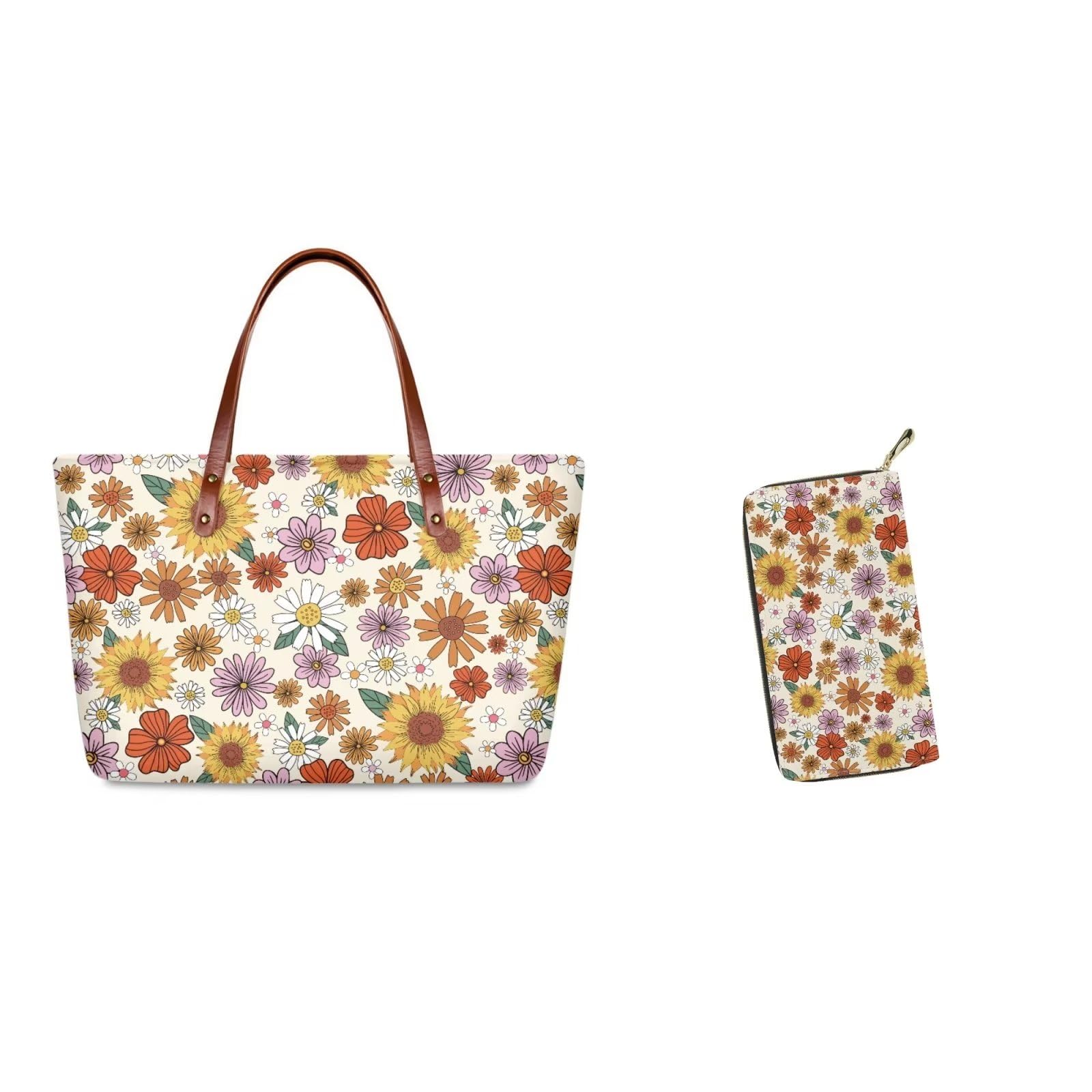 **Coloranimal Cute Animal Print Women's Tote Bag - Large Crossbody Handbag with Top Handle, Long Purse Wallet for Work, Travel & Everyday Use**