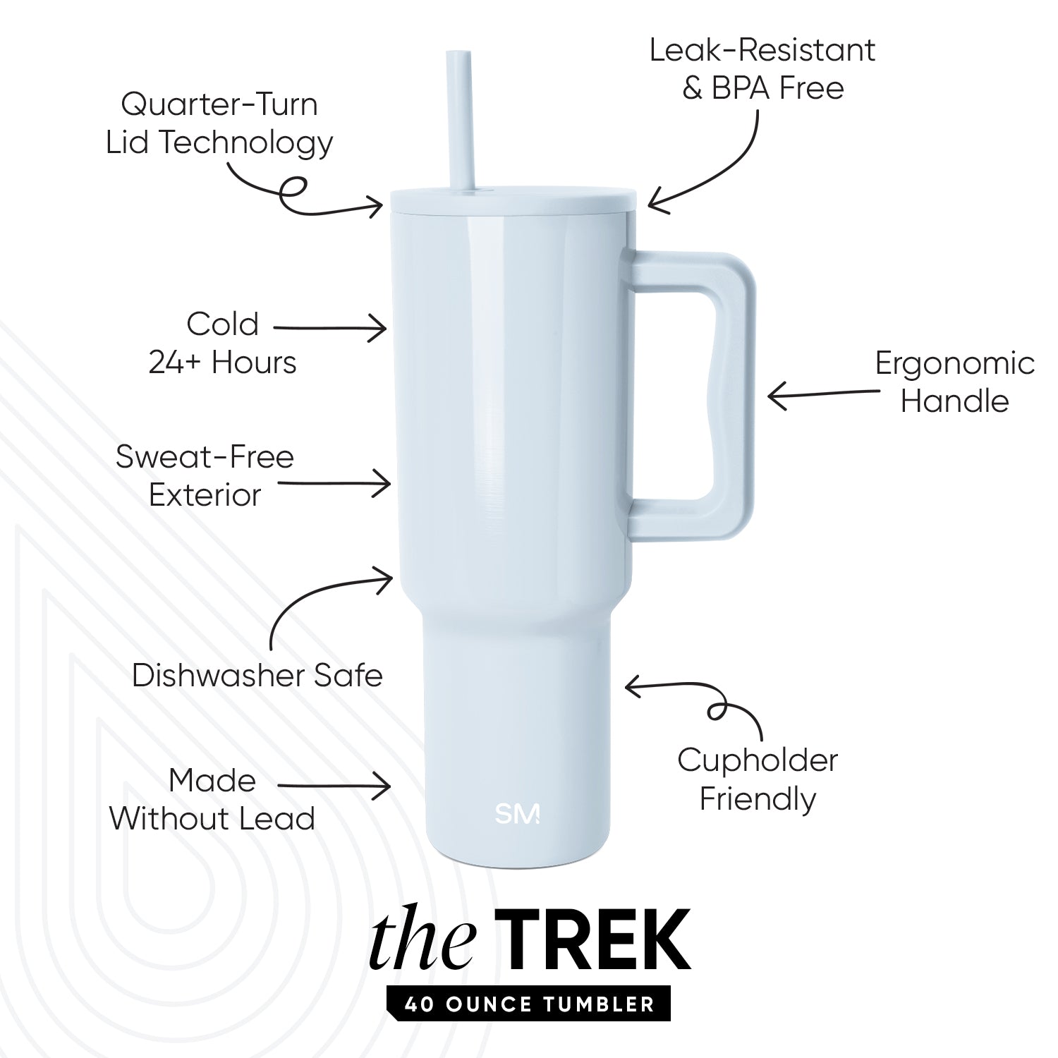 Premium Trek Tumbler 221 - 20oz Stainless Steel Vacuum Insulated Water Bottle for Hiking, Camping & Outdoor Adventures - Keeps Drinks Hot/Cold for 24 Hours