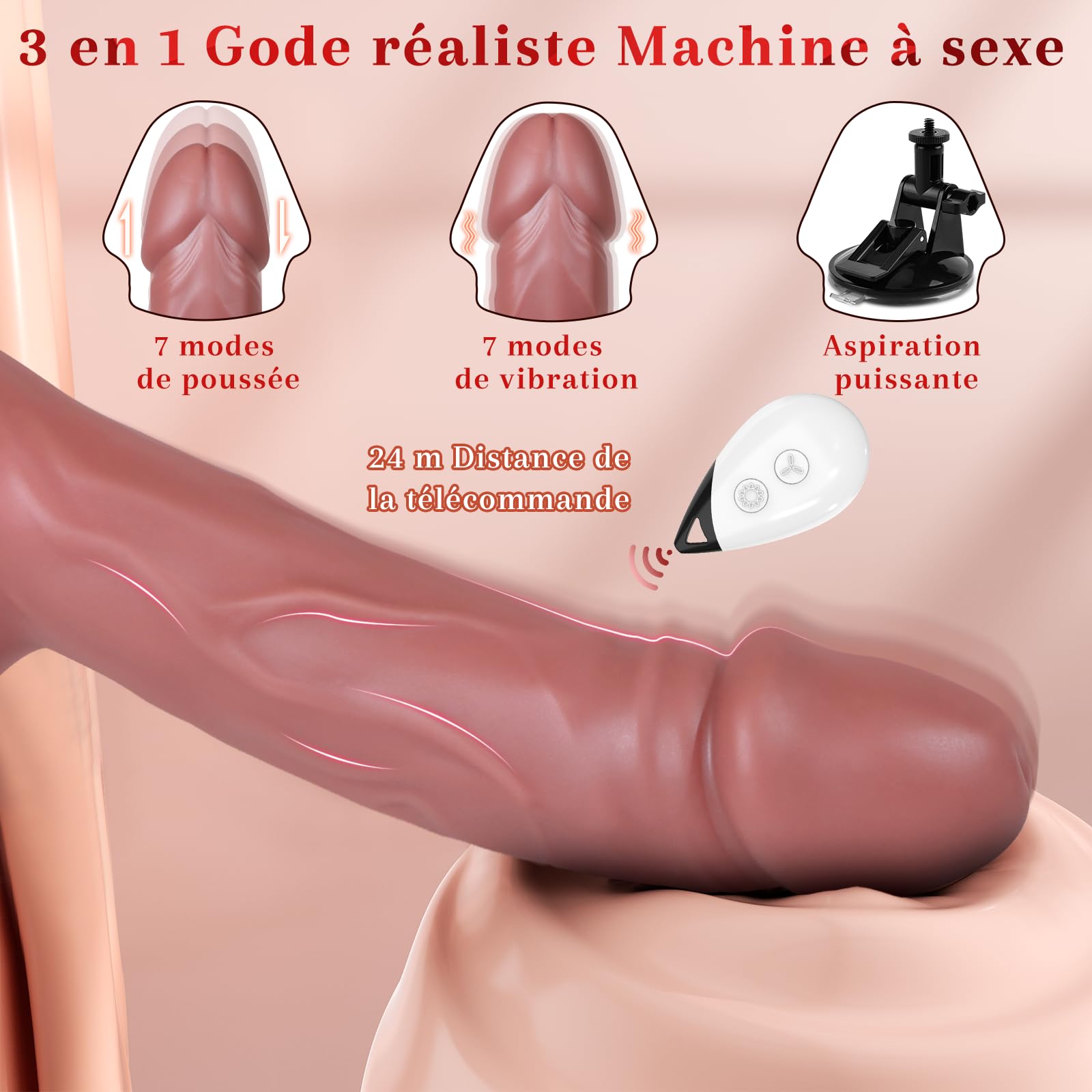 Remote Control Vibrating Dildo for Women - 7 Thrusting & Vibration Modes, G-Spot & Anal Stimulation Sex Toy for Couples & Solo Play - Perfect for Romantic Nights & Adult Playtime