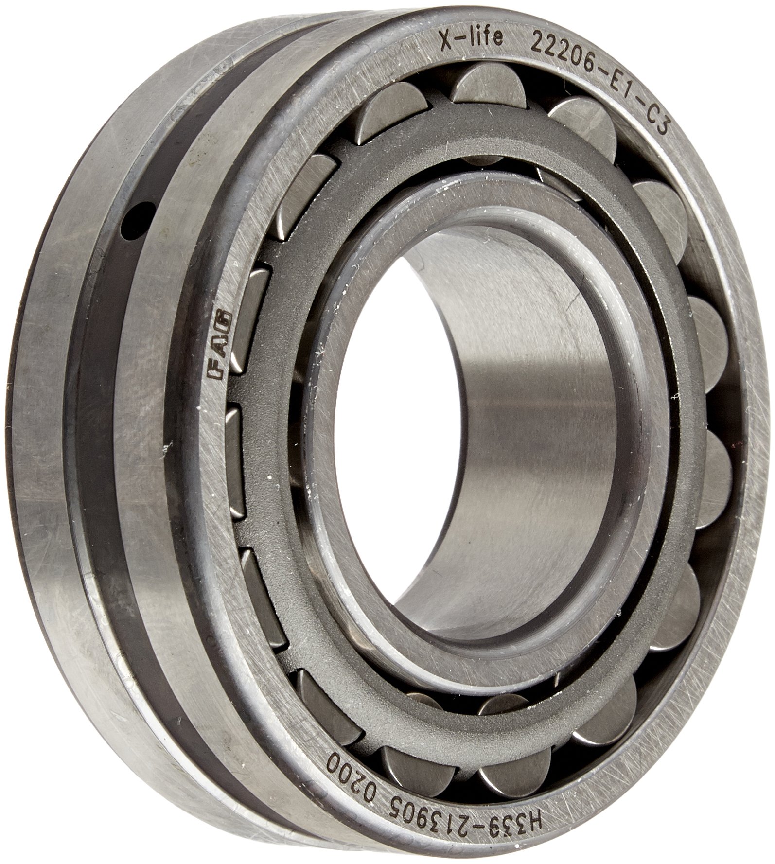 FAG 22206E1-C3 Spherical Roller Bearing - 30mm ID x 62mm OD x 20mm Width - Steel Cage, C3 Clearance, Metric Size - Perfect for Industrial Machinery, Heavy Equipment & Automotive Applications