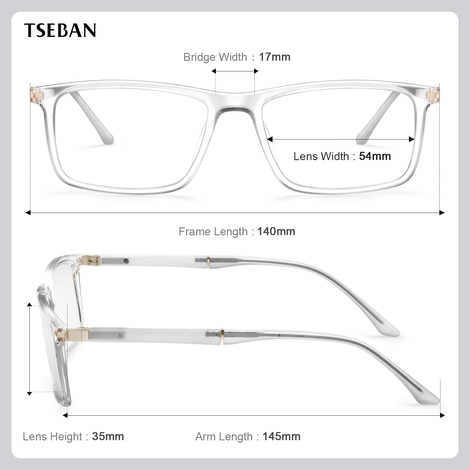 Blue Light Blocking Glasses - Lightweight Anti Blue Ray Computer Glasses for Gaming, Reading & Screen Time - Reduce Eye Strain & Improve Sleep