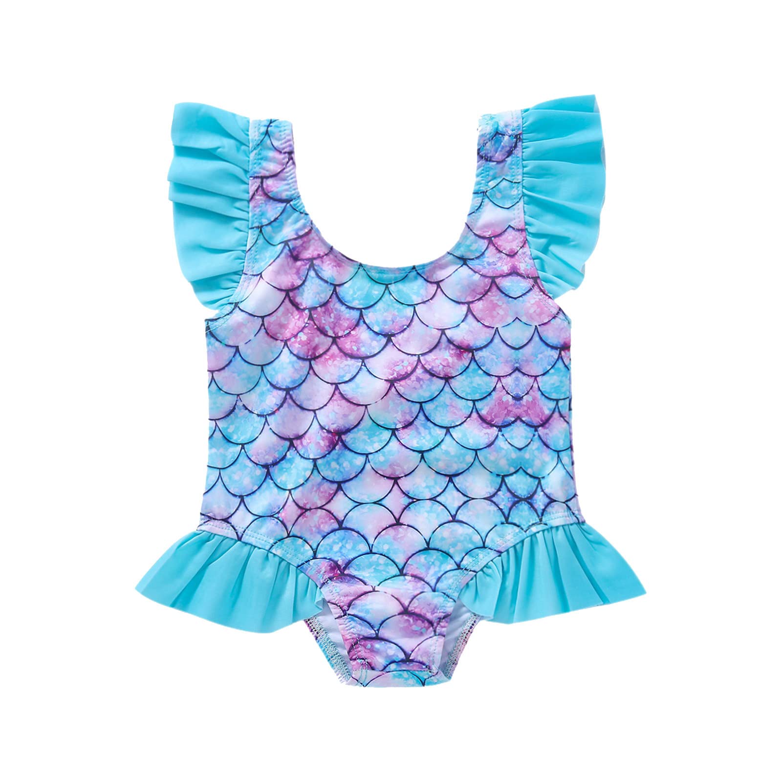 **Adorable Toddler Girl 1-Piece Swimsuit - Floral Prints, Sleeveless Ruffled Bathing Suit for Infants & Toddlers | Perfect for Beach, Pool & Summer Play**