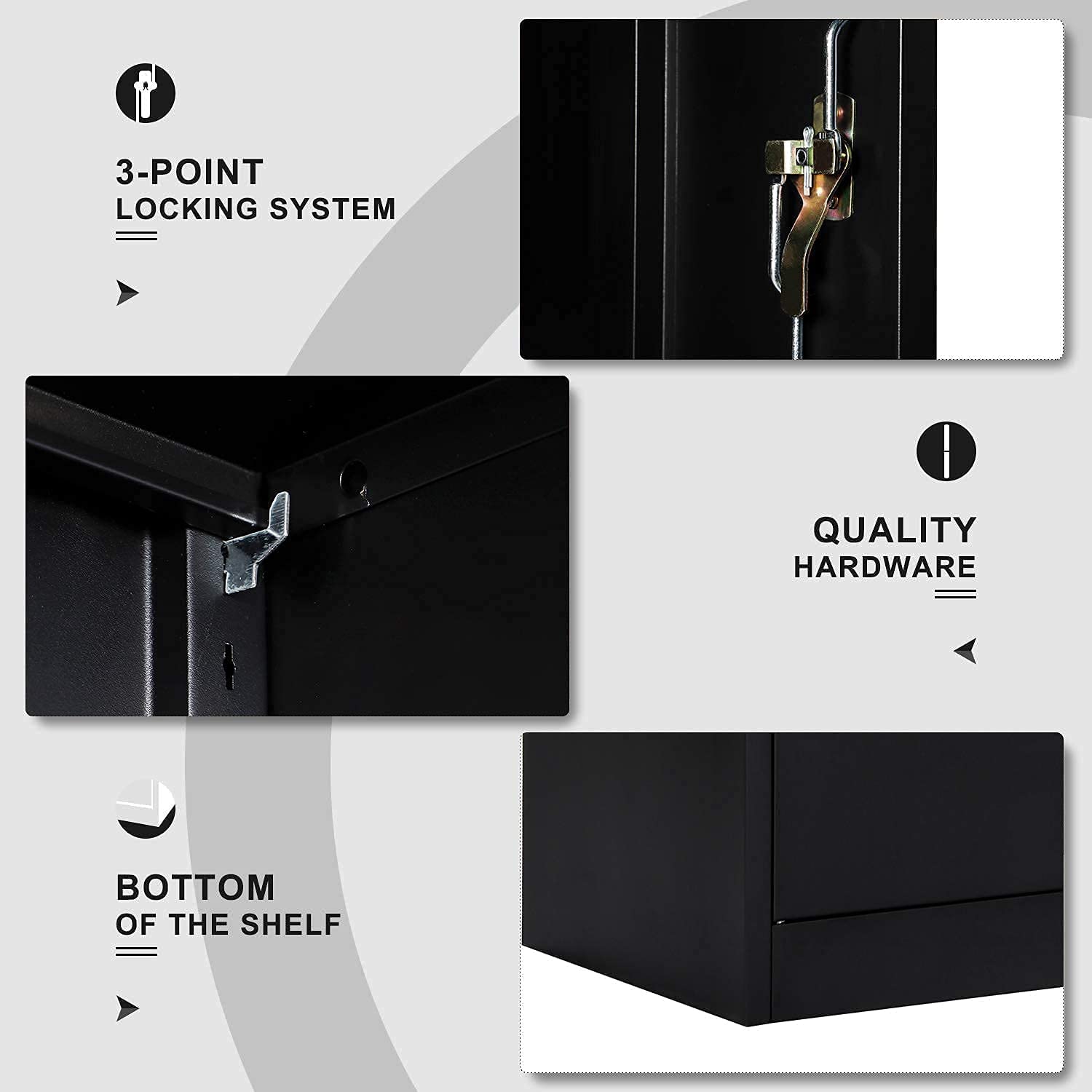 Metal Storage Cabinet with Locking Doors - 72