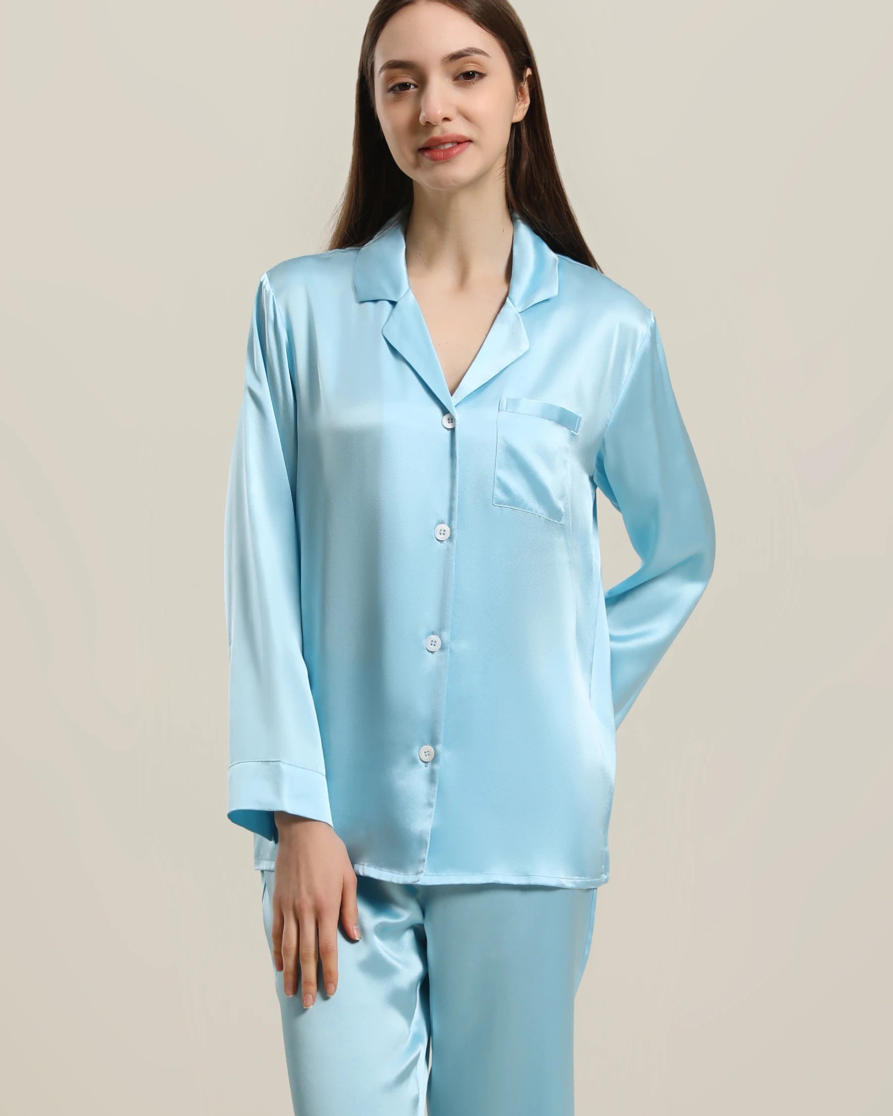 Luxury Women's Silk Pajama Set - Soft 100% Mulberry Silk Two-Piece Sleepwear for Women, Perfect for Relaxing at Home, Spa Days & Romantic Getaways