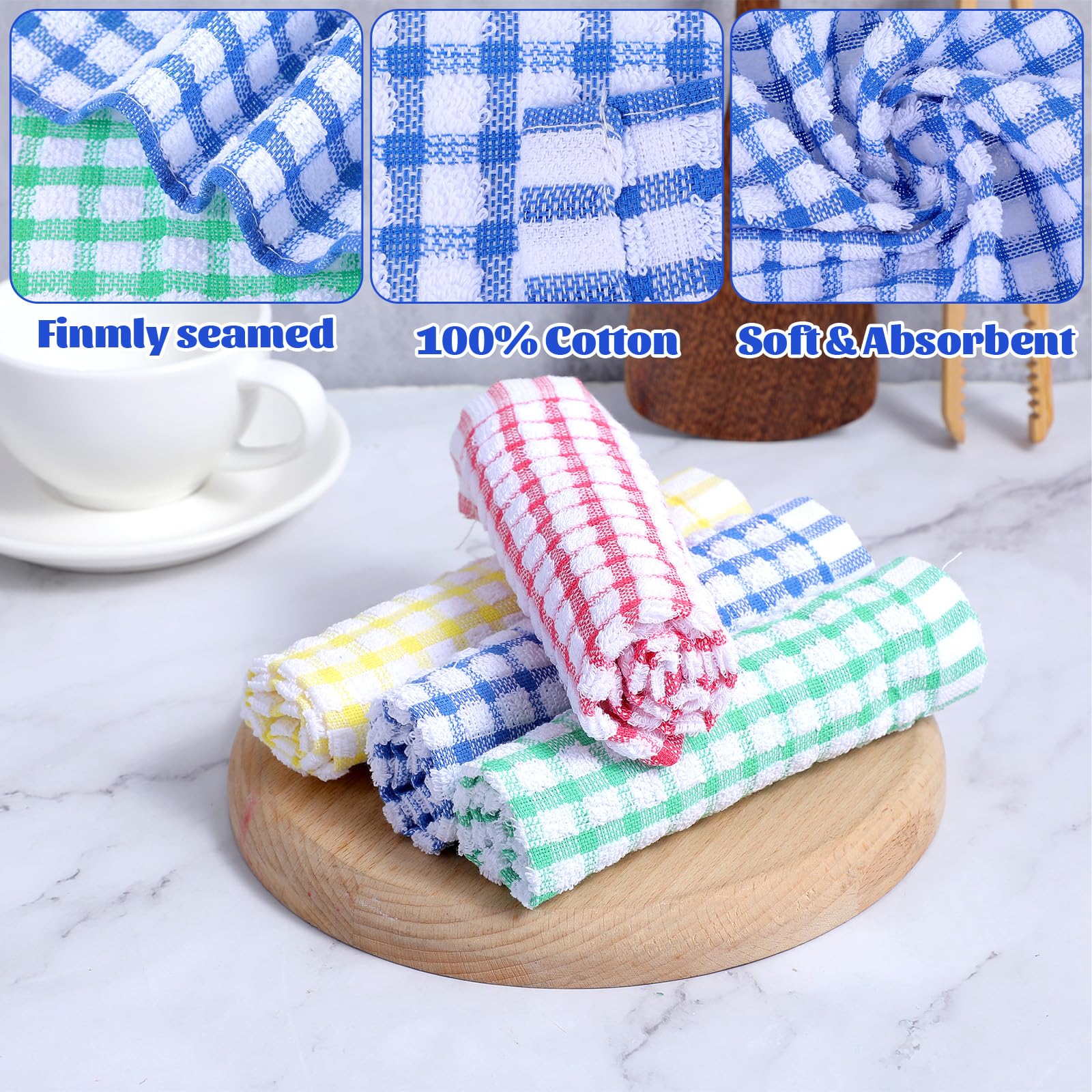 Premium 4-Pack Cotton Dishcloths 12