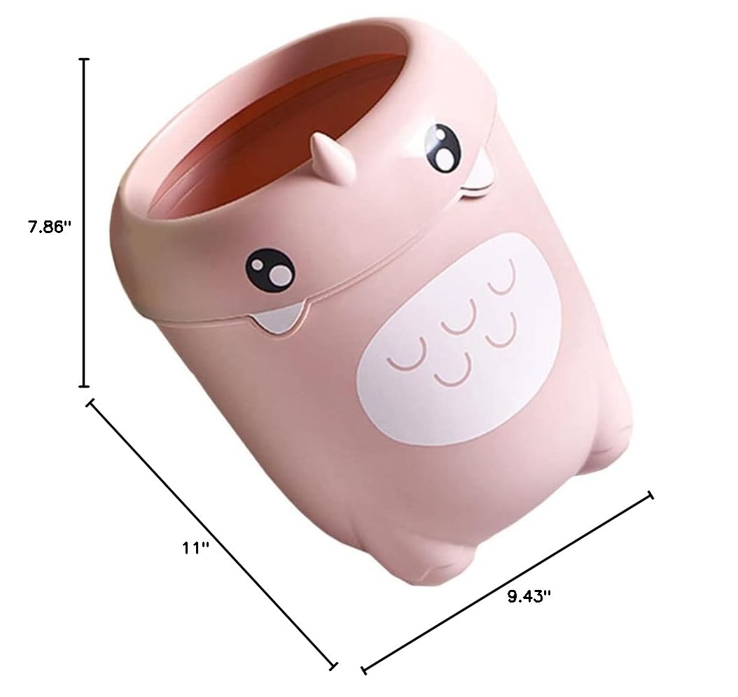 BESPORTBLE Small Trash Can with Lid - Mini Garbage Bin for Makeup Table, Bathroom, Office & Outdoor Use - Decorative Plastic Waste Basket for Home, Kitchen, Pet Waste - Portable Household Trash Container
