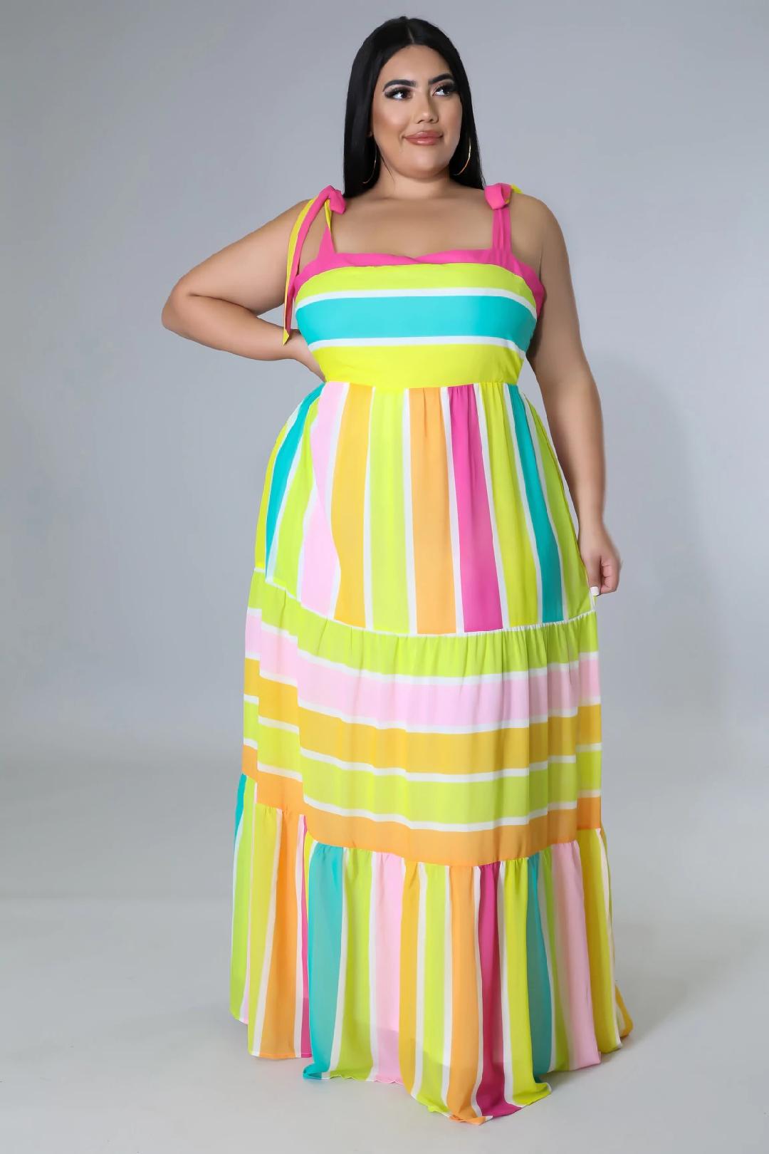 Sunni Days Women's Plus Size Maxi Dress - Flowy Boho Summer Beach Dress for Casual Wear & Vacations