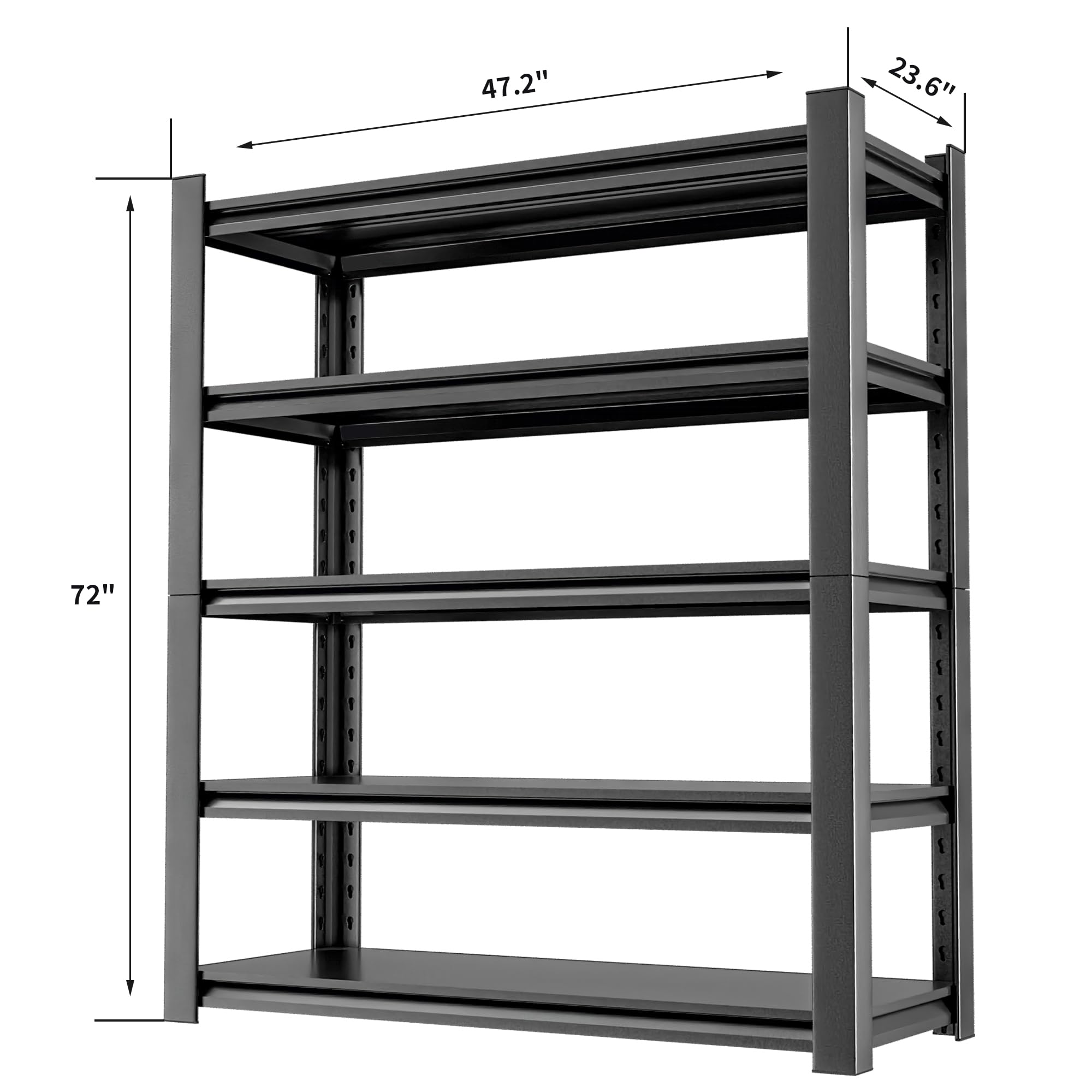5-Tier Heavy Duty Metal Garage Shelving Unit - Industrial Storage Shelf for Garage, Workshop & Warehouse (24