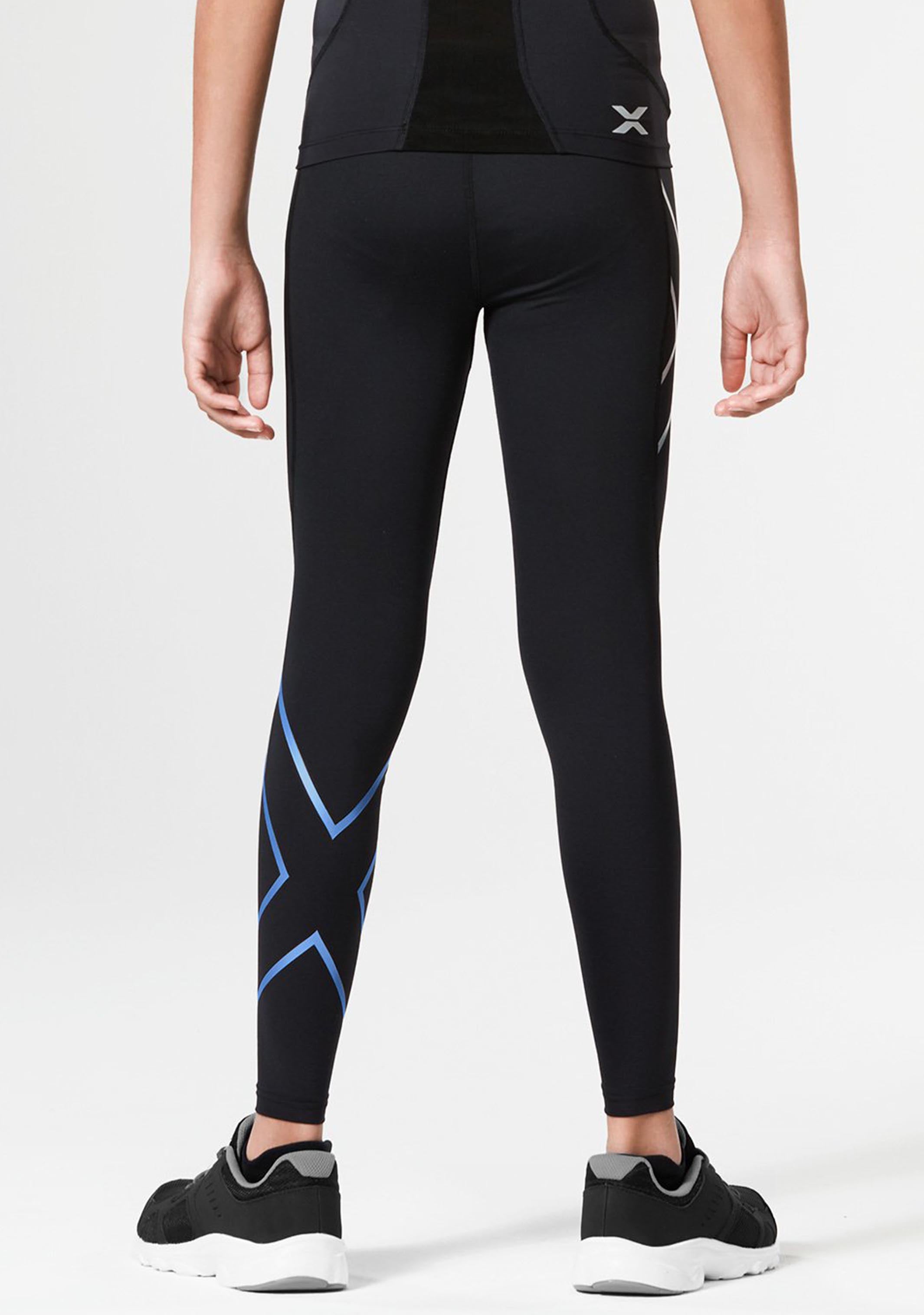 2XU Junior Core Girls Compression Tight - High Performance Youth Athletic Leggings for Running, Yoga & Training - Moisture Wicking & Breathable Fabric for Active Girls