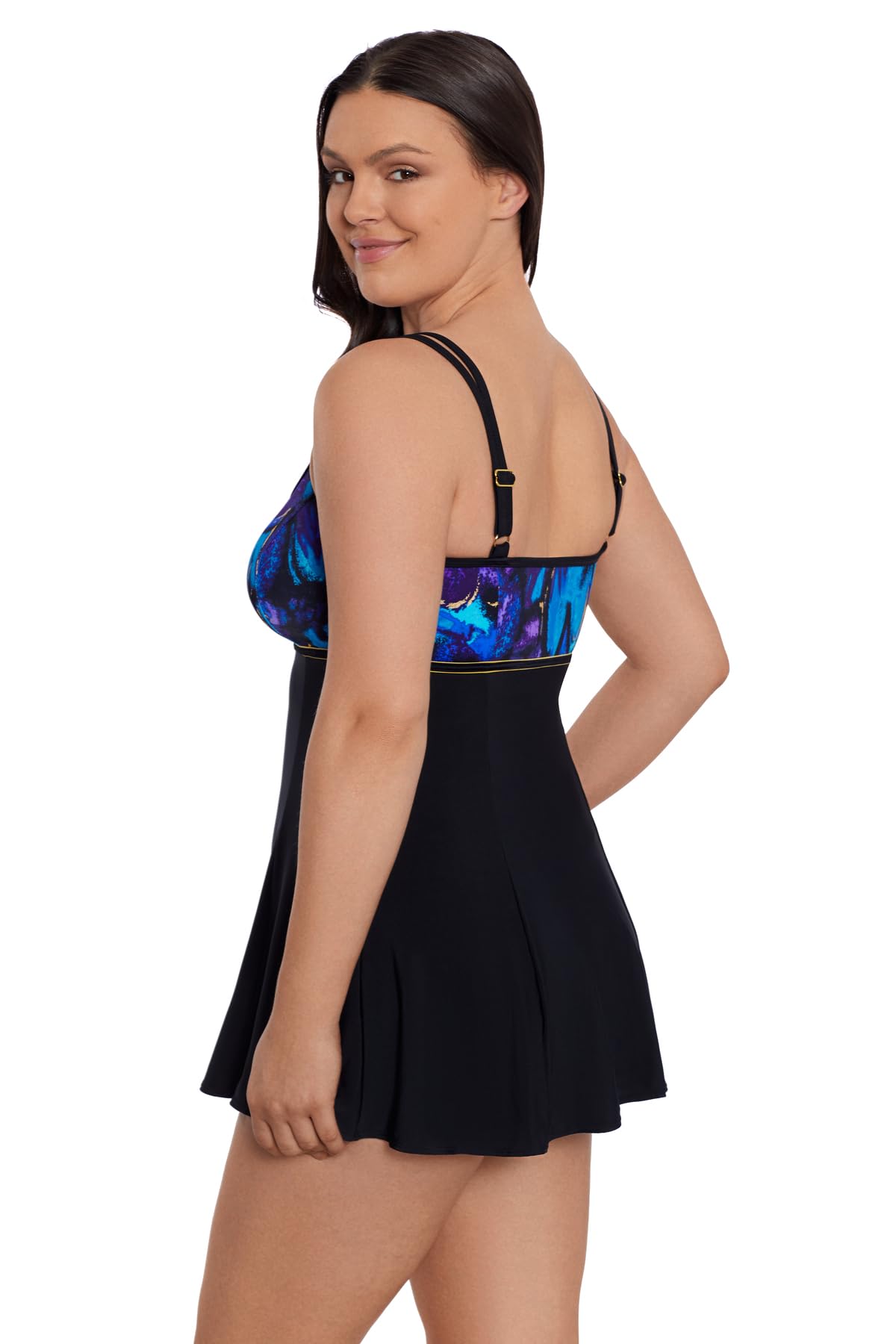 Longitude Women's One Piece Swimdress - Soft Cup Flyaway Swimwear for Beach, Pool & Vacation | Comfortable Bathing Suit with Skirted Bottom