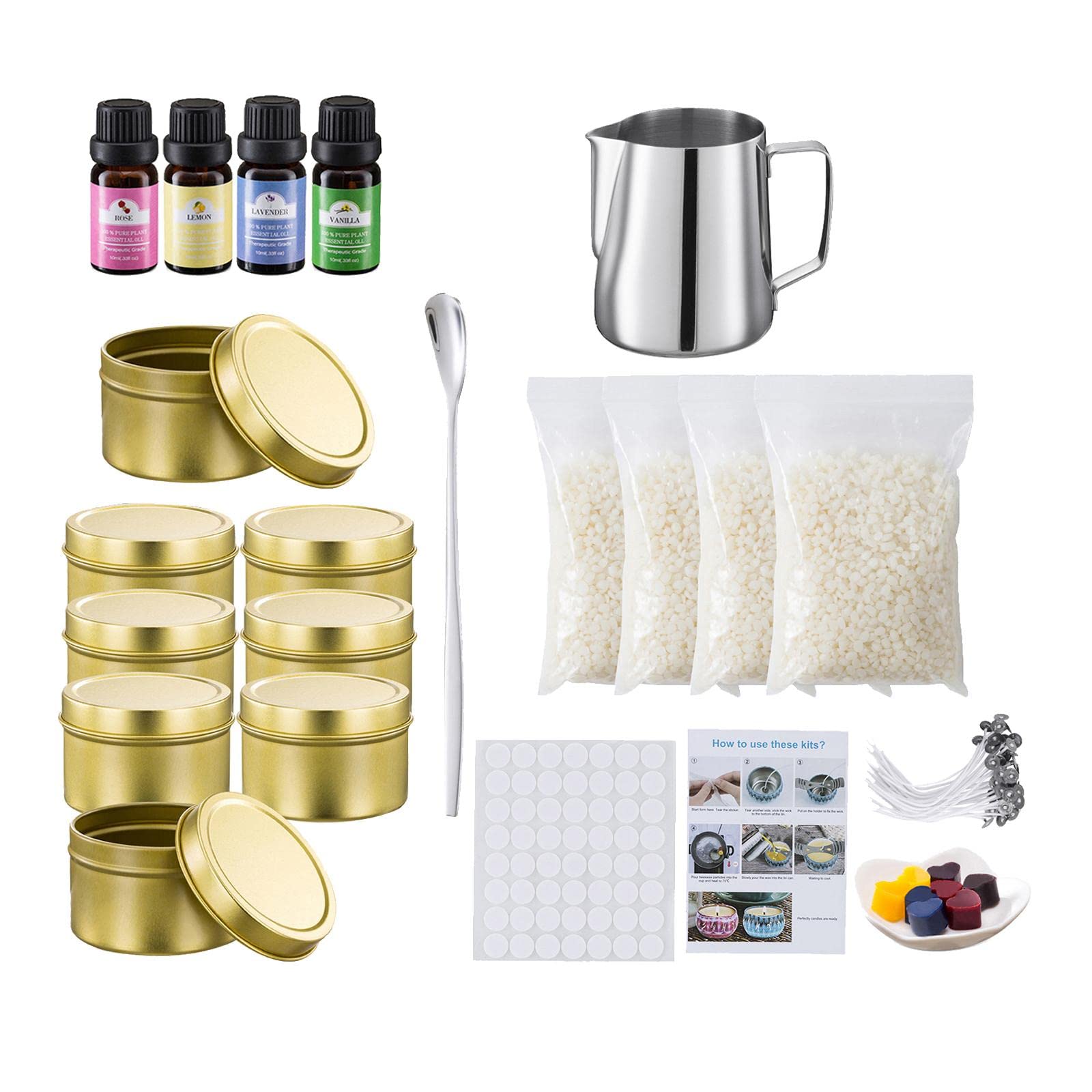 CALANDIS Tea Light Soap Candle Making Kit - DIY Handmade Supplies for Beginners - Create Relaxing Spa Candles at Home for Gifts & Aromatherapy