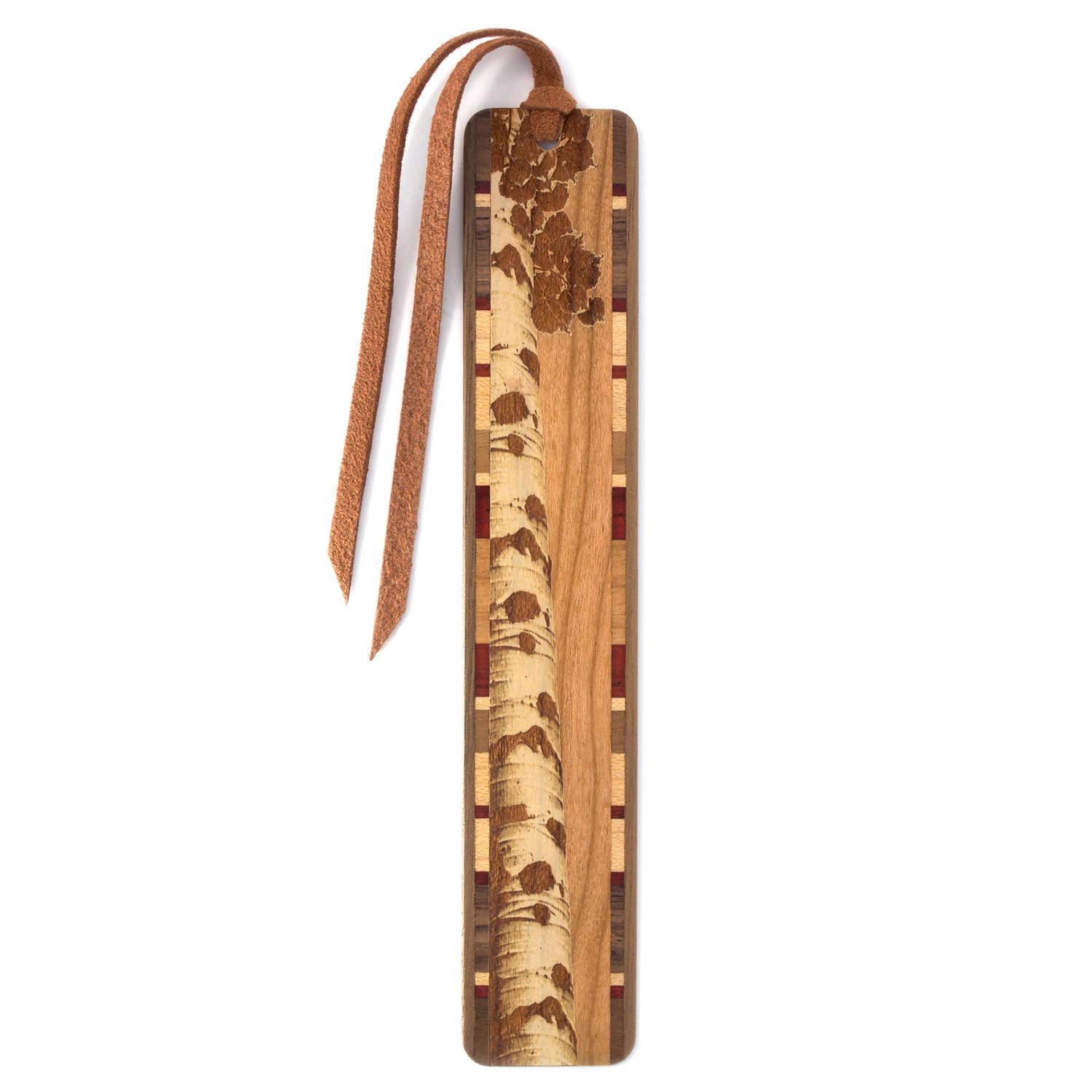 Handmade Cherry Wood Bookmark with Aspen Tree Engraving - Personalized Gift for Book Lovers - Made in USA - Perfect for Reading, Book Clubs & Literary Gifts