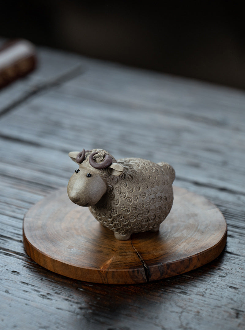 Authentic Yixing Clay Sheep Tea Pet - Handcrafted Chinese Tea Companion for Tea Ceremony & Meditation - Perfect Gift for Tea Lovers
