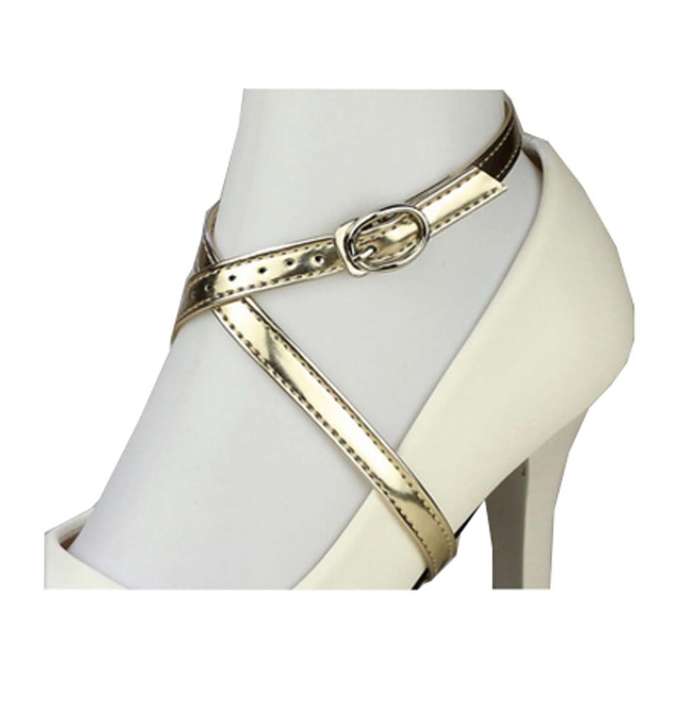 Women's Anti-Slip High Heel Shoe Lace Accessories - Detachable Light Gold Shoelace Locks for Secure Fit | Perfect for Work, Parties & Special Occasions