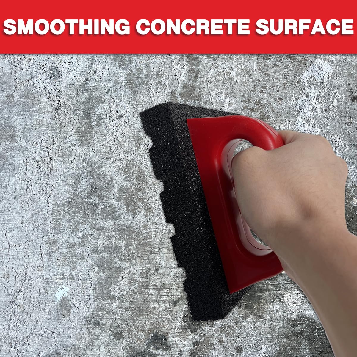 20 Grit Masonry Rub Brick Tool with Handle - Heavy Duty Concrete Surface Cleaning & Smoothing Tool for Removing Marks (2 Pack) - Perfect for Construction, DIY Projects & Professional Masonry Work
