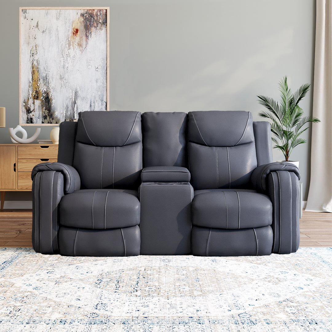 Marvel Console Loveseat with Power Headrest - Reclining Sofa with USB Charging for Living Room, Home Theater & Gaming Room - Comfortable Modern Sectional Couch for Relaxation & Entertainment