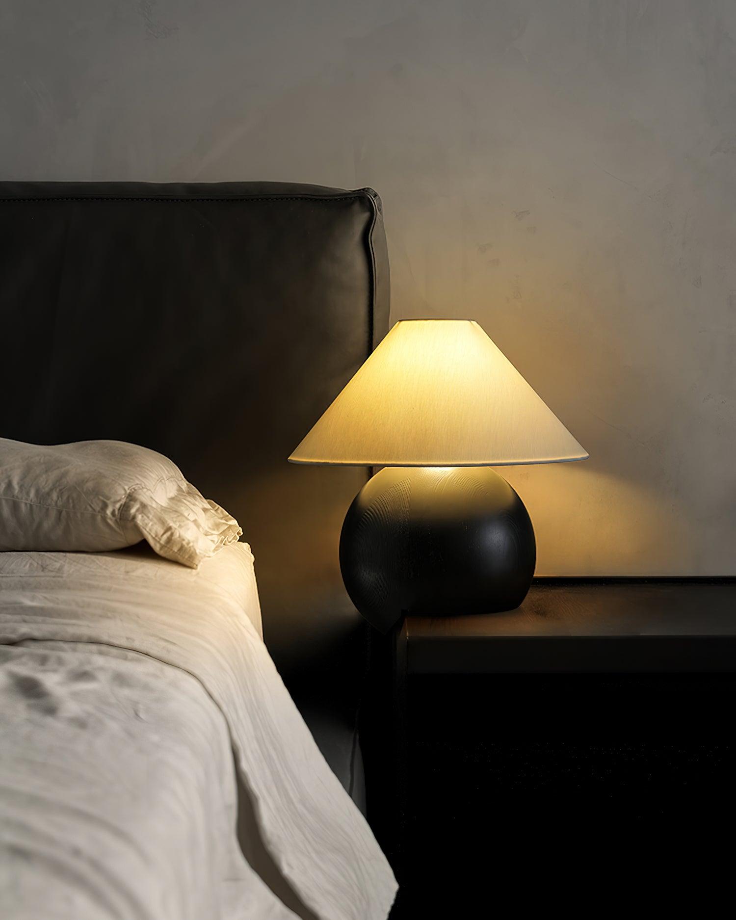 Modern Wooden Corner Log Table Lamp - Rustic Home Decor for Living Room, Bedroom & Office - Warm Ambient Lighting for Cozy Spaces