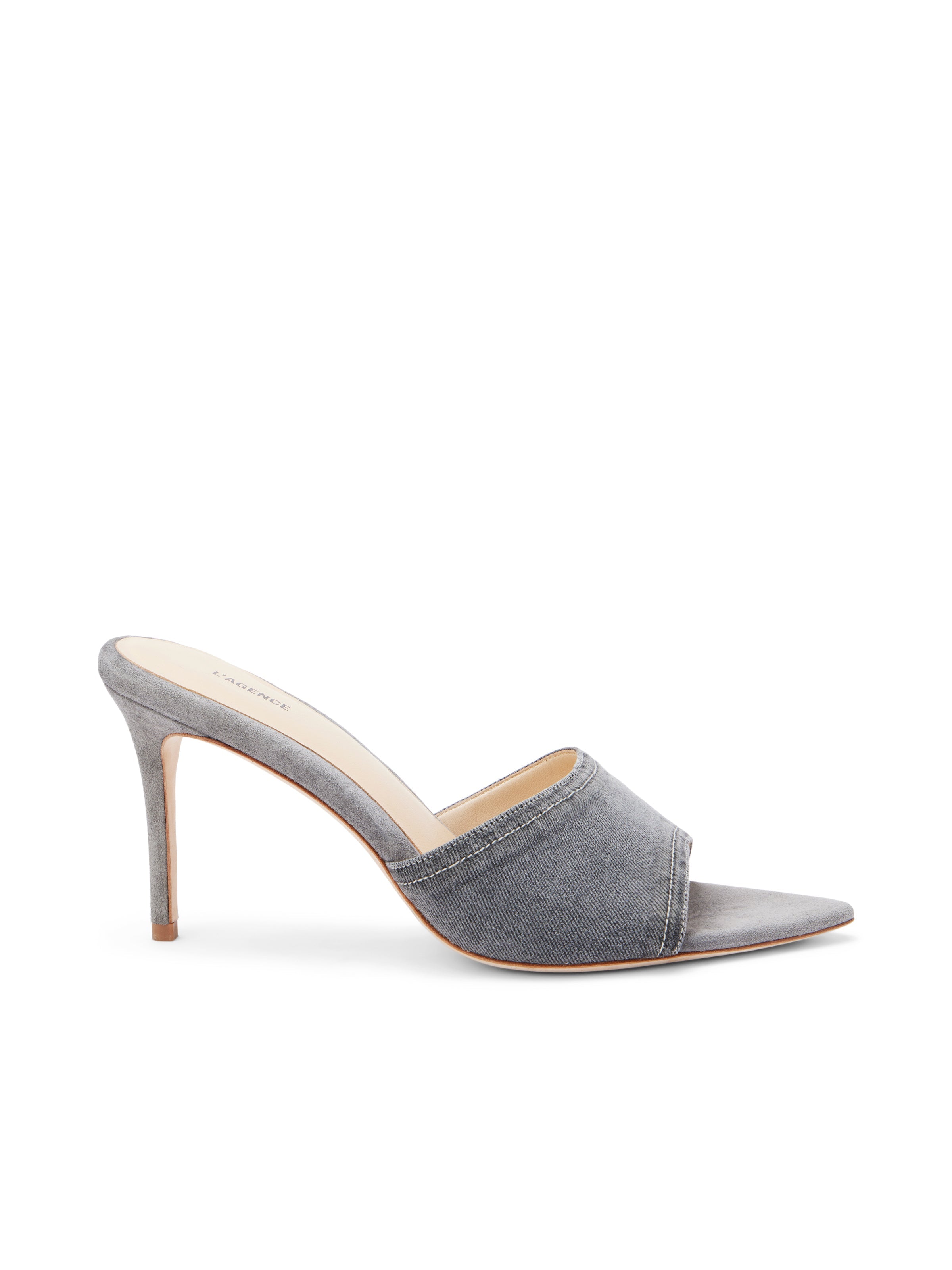 Lolita Denim Open Toe Mule Shoes - Women's Fashion Slip-On Sandals for Casual Outfits & Summer Wear